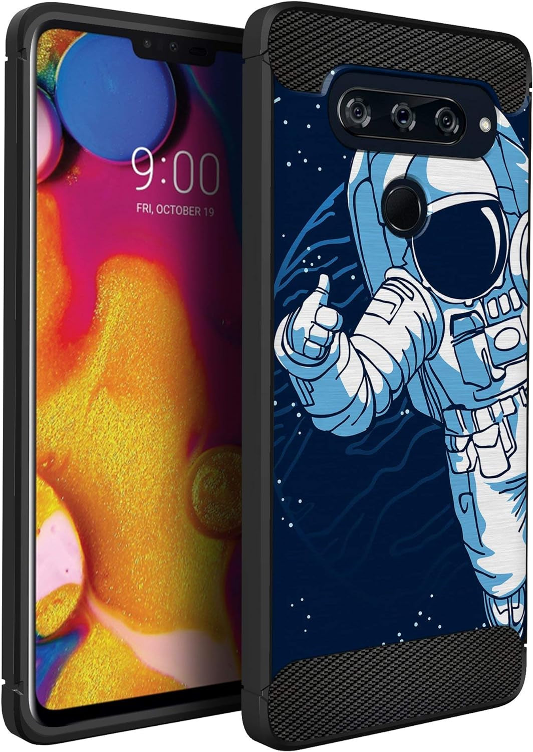 Casesondeck Case Compatible with LG V40 Thinq, Slim Precise Fit TPU Case, Scratch Protection and Unique Design (Shark Attack)  CasesonDeck Astronaut  