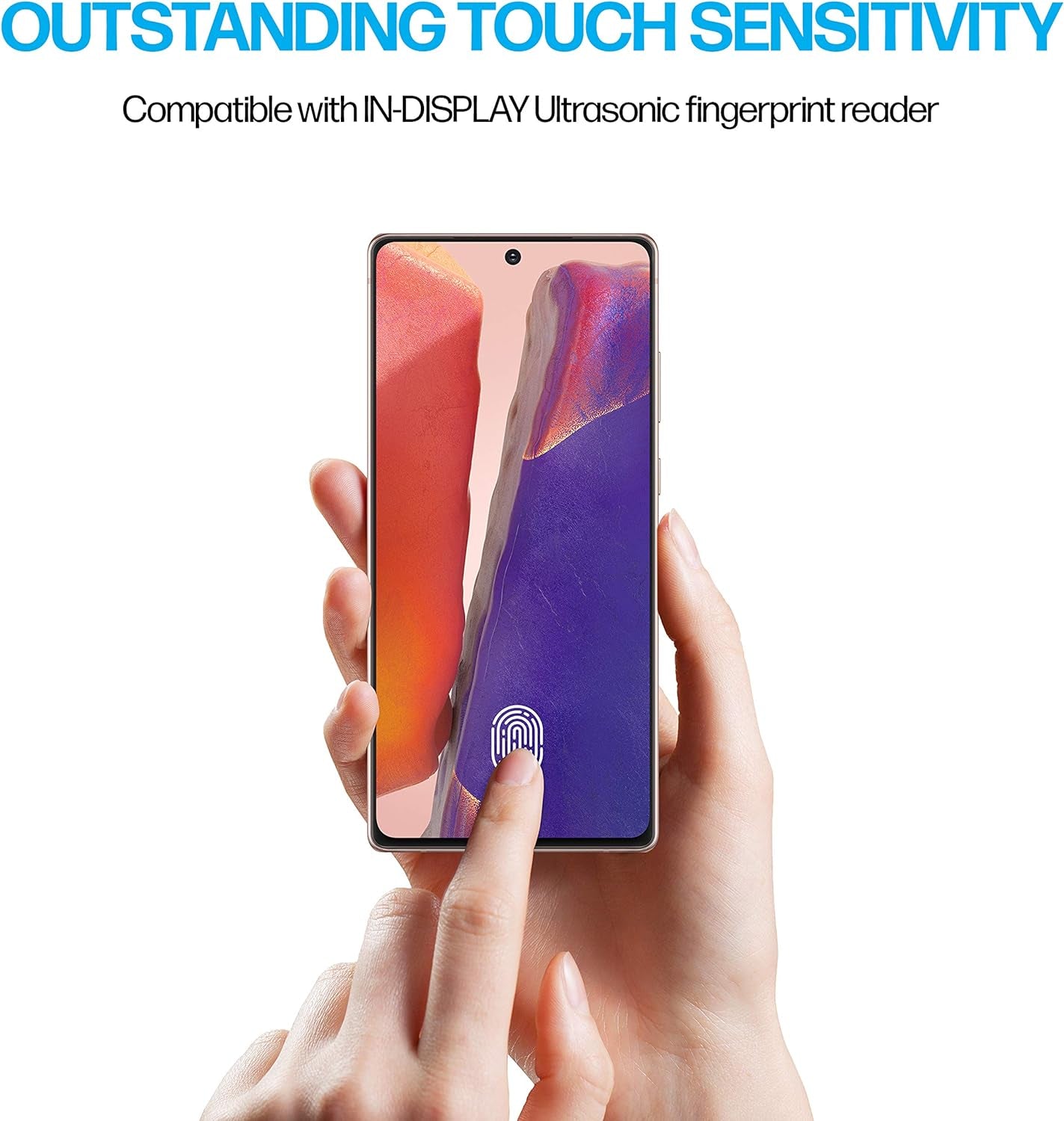 Power Theory Designed for Samsung Galaxy Note 20 Screen Protector [Not Glass], Easy Install Kit, Case Friendly, Full Cover, Flexible Film anti Scratch, 2 Pack  Power Theory   