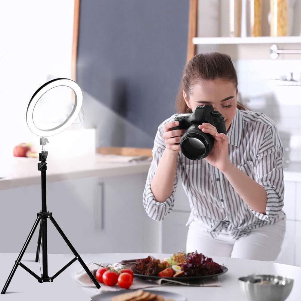Ring Light with Stand OEBLD Selfie Light Ring with Iphone Tripod and Phone Holder (D(10.2''Ring Light & 63''Tripod))  OEBLD   