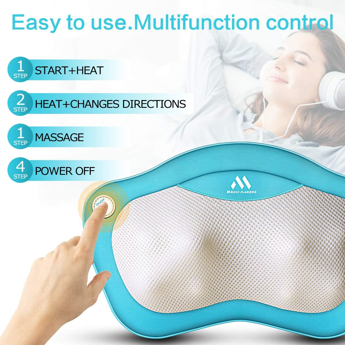 Back Massager with Heat - Neck Massager Gifts for Women, Men, Mom, Dad, Parents- Perfect Presents Idea for Valentines Day, Mothers Day, Fathers Day Gift  Magic Makers   