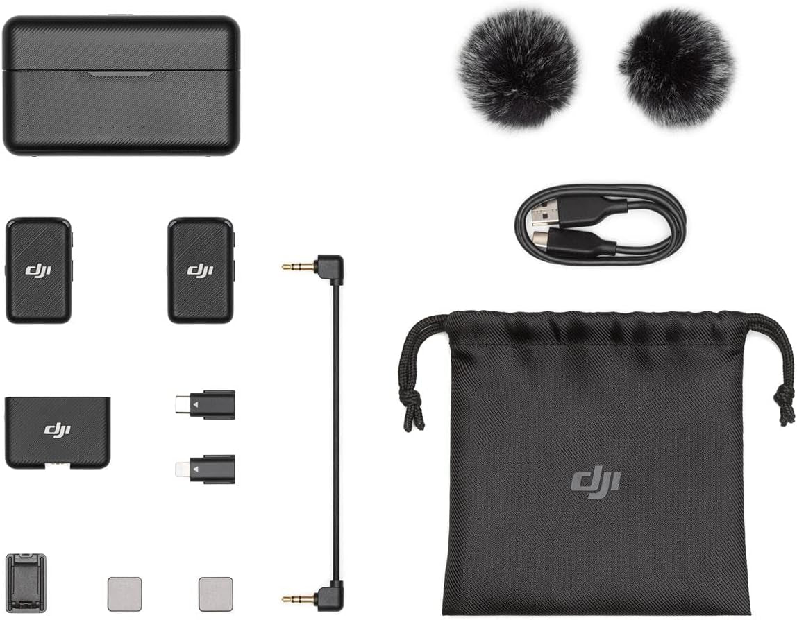 DJI Mic 2-Person Compact Digital Wireless Microphone System/Recorder for Camera & Smartphone, 2.4 Ghz with 2X TASL500 Lavalier Microphone  DJI   
