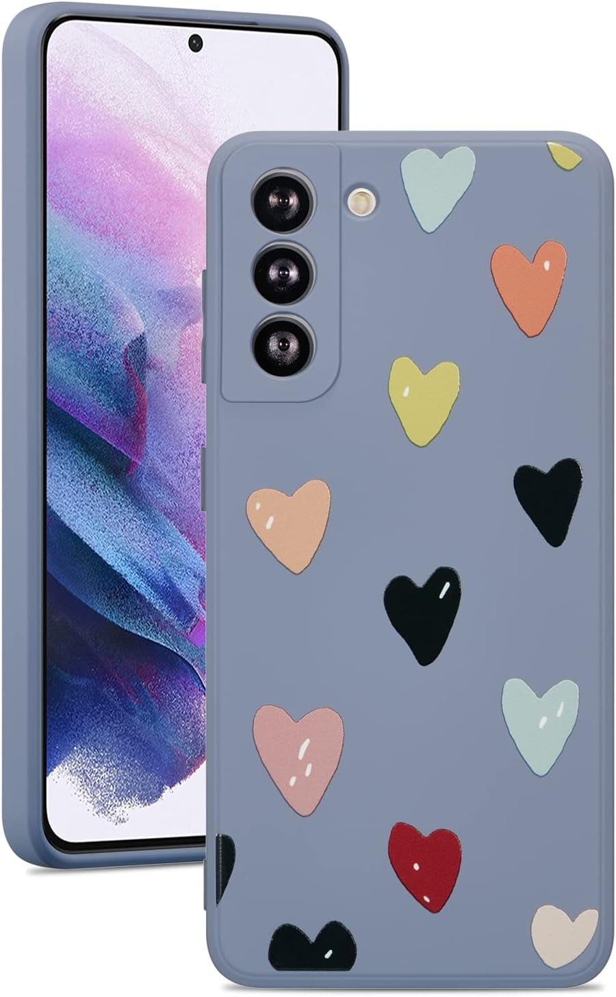 ZTOFERA Compatible with Samsung Galaxy S22 plus 5G Case, Soft Silicone Shockproof Protective Bumper Case Cute Hearts Pattern Girls Women Back Phone Cover for Samsung Galaxy S22 plus 5G, Beige  ZTOFERA Grey  