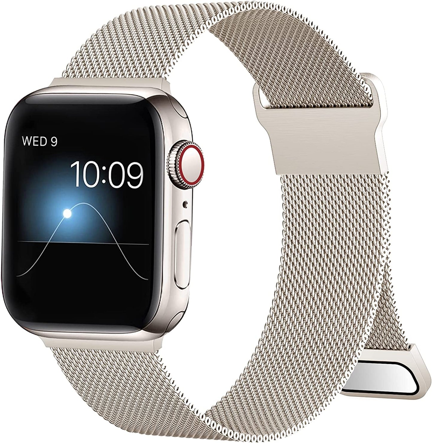 ZXCASD Metal Bands Compatible with Apple Watch Band 42Mm 44Mm 45Mm 49Mm Women Men,Silver Loop Adjustable Mesh Strap for Iwatch Series 8 7 6 5 4 3 2 1 SE Ultra  ZXCASD-20 Star Light 42mm 44mm 45mm 49mm 