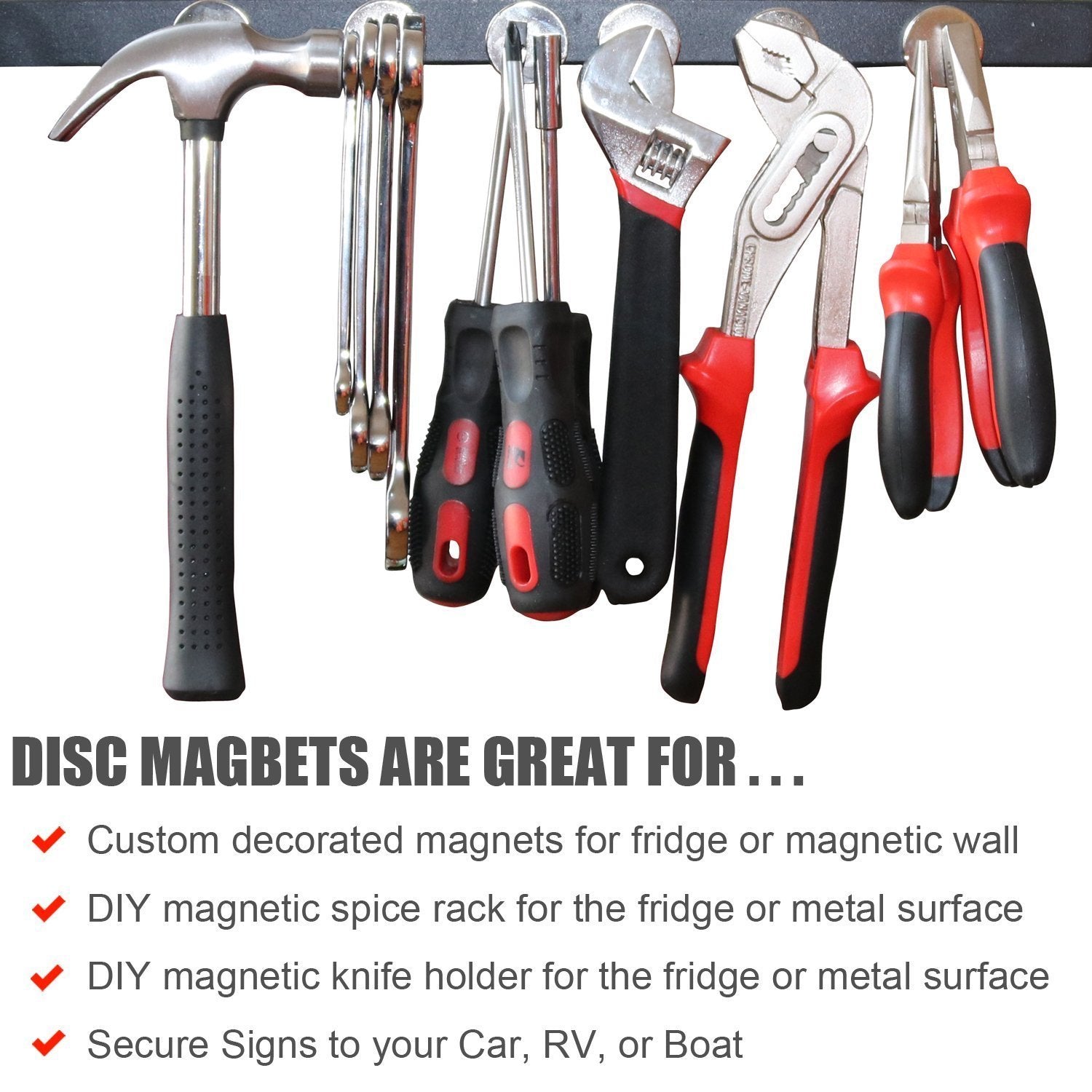 DIYMAG Powerful Neodymium Disc Magnets with Double-Sided Adhesive, Strong Permanent Rare Earth Magnets for Fridge, DIY, Building, Scientific, Craft, and Office Magnets, 1.26 Inch Diameter, Pack of 6  DIYMAG   