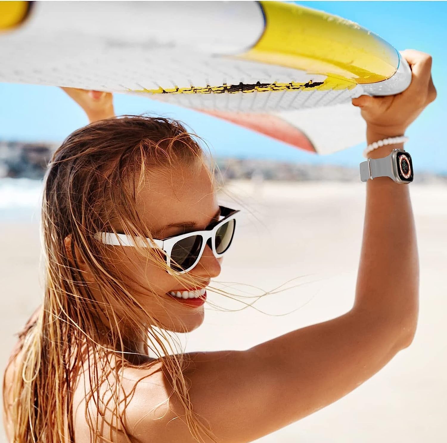 Ocean Band Compatible for Apple Watch Band Adjustable Sports Strap for Apple Watch Series Ultra/8/7/6/5/4/3/2/1/Se Compatible with 42Mm 44Mm 45Mm 49Mm Case Size  Lushan   