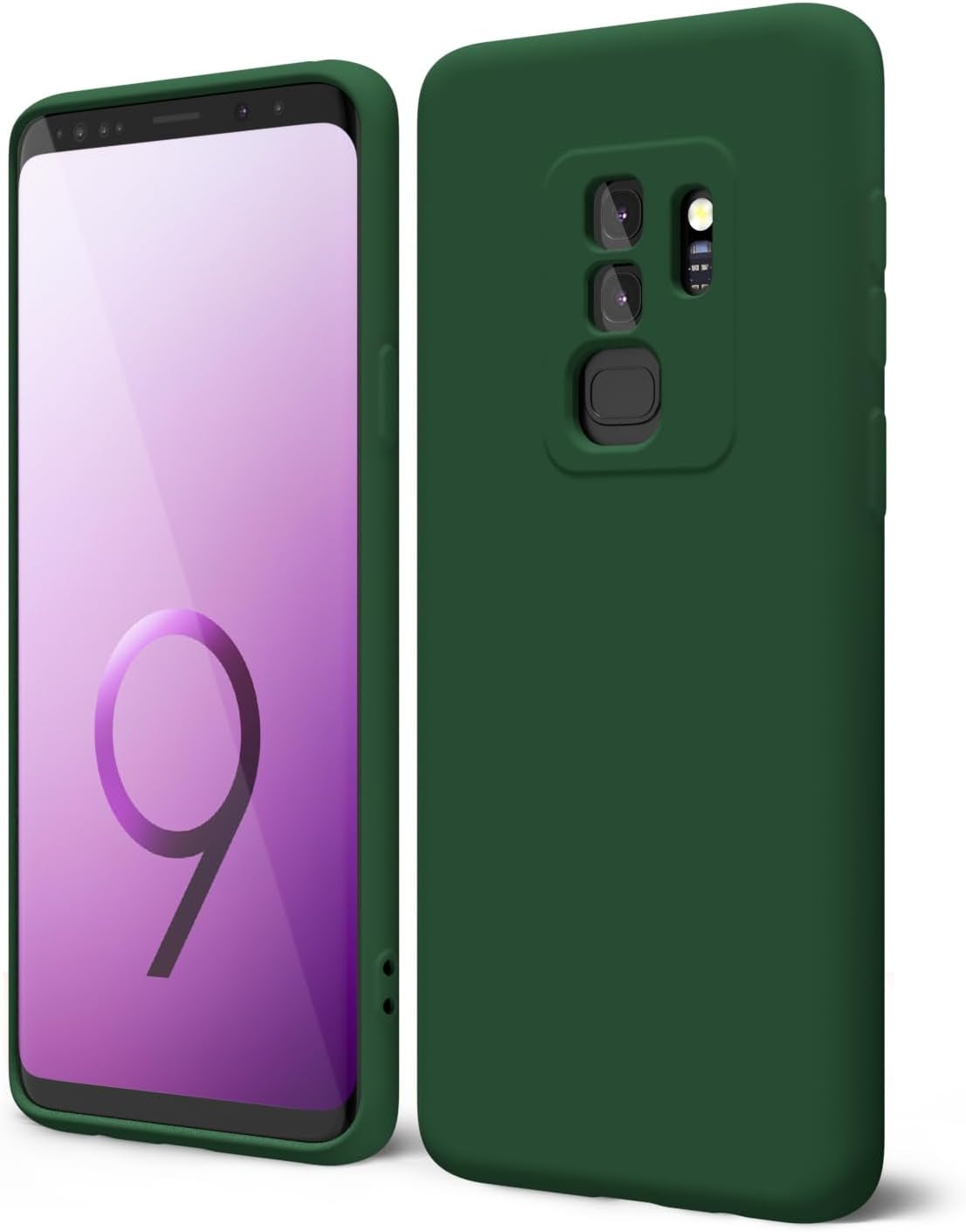 Oakxco for Samsung Galaxy S9 plus Phone Case Liquid Silicone Grip, Cute Thin Slim Soft Rubber TPU Plain Smooth Gel Cover for Women Girl, Matte Solid Protective & Shockproof, Aqua Sky Baby Light Blue  Oakxco   