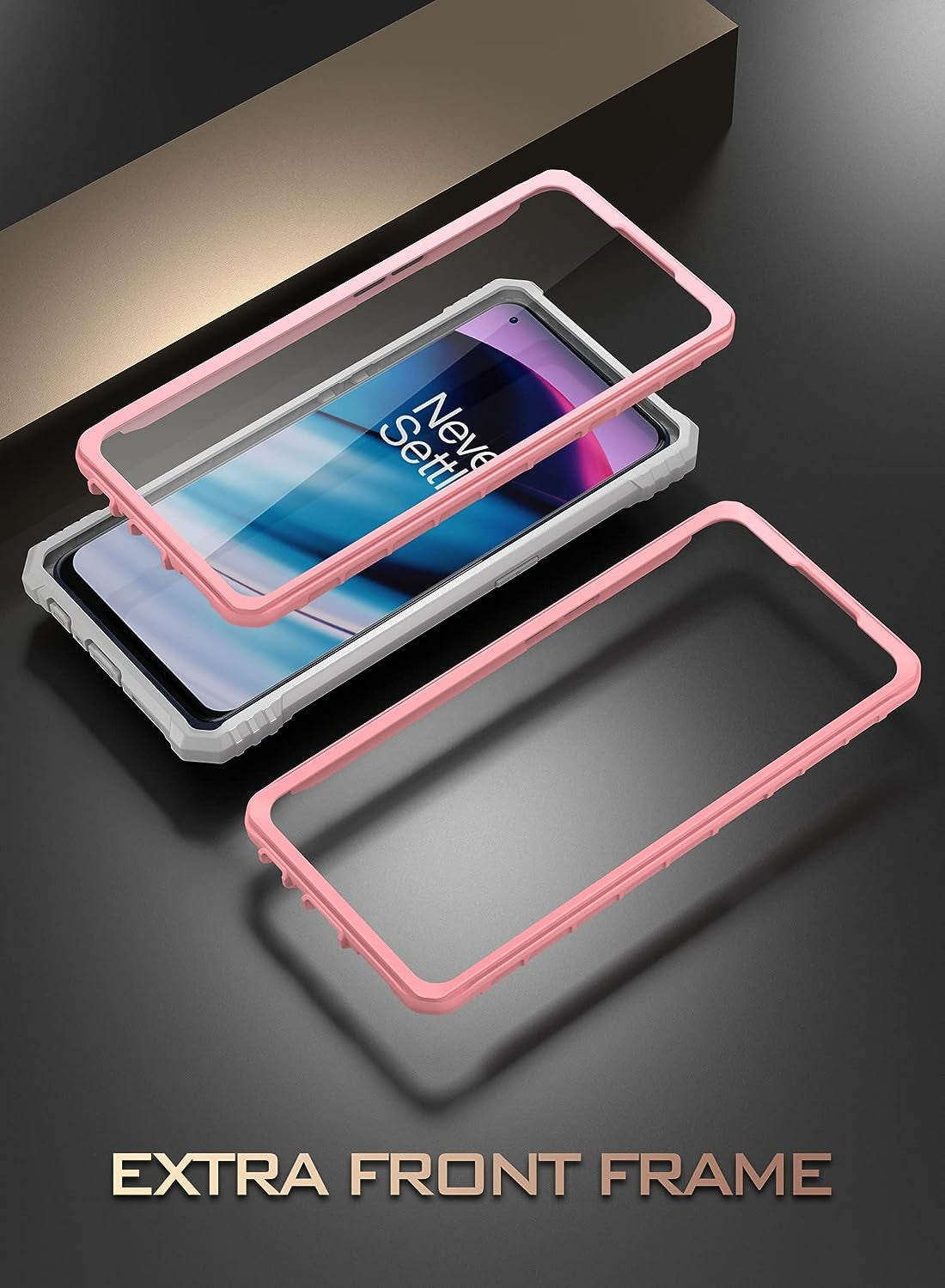 Poetic Revolution Series Case for Oneplus Nord N20 5G, [6FT Mil-Grade Drop Tested], Full-Body Rugged Dual-Layer Shockproof Protective Cover with Kickstand and Built-In-Screen Protector, Light Pink  Poetic   