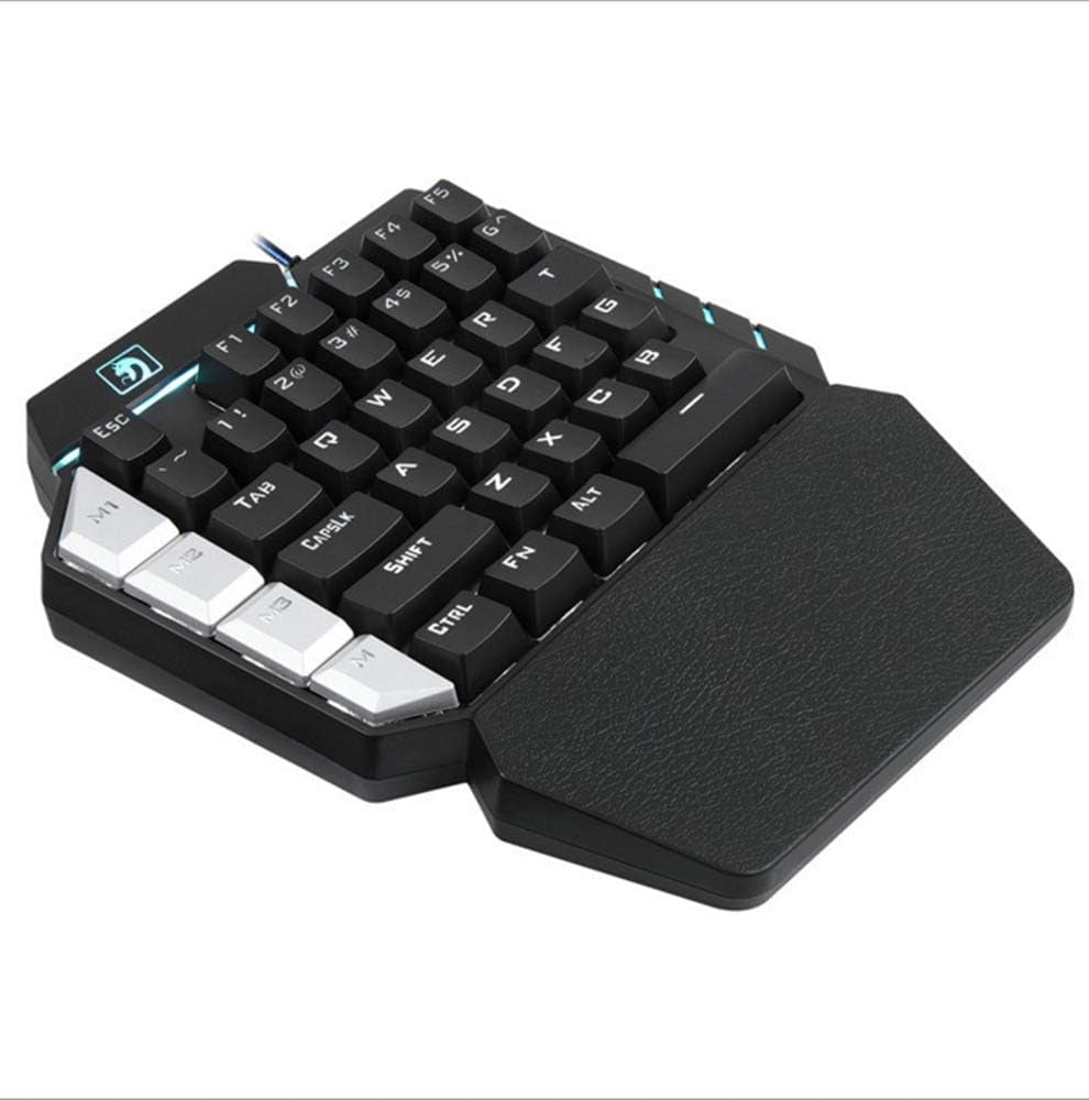 Ouyang RGB Mechanical Keyboard Single Hand Gaming 38-Key 7 Colors LED Backlit USB Wired Multi-Device Gaming Keyboard for Pc/Mac/Ipad/Iphone/Smartphone/Laptop,Compatible with Windows/Apple System  OuYang   