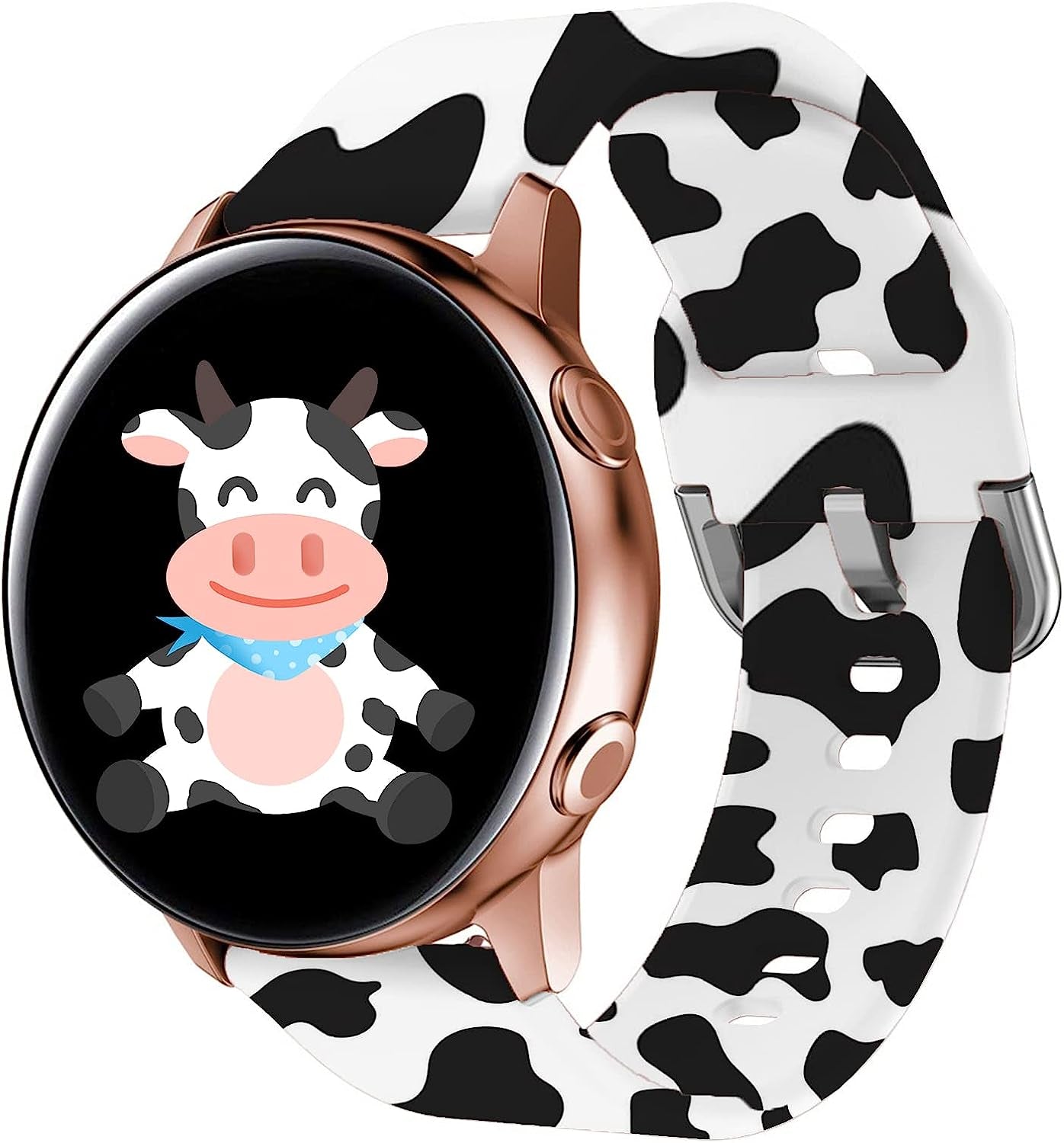 20Mm Band for Samsung Galaxy Watch 4 5 Pro Band 40Mm 44Mm 45Mm/Galaxy Watch 4 Classic Band 42Mm 46Mm/Watch 3 41Mm/Active 2, 22Mm Bands for Samsung Galaxy Watch 3 Band 45Mm/Samsung Gear S3 Frontier  Sqweey Cow Printed 20mm 