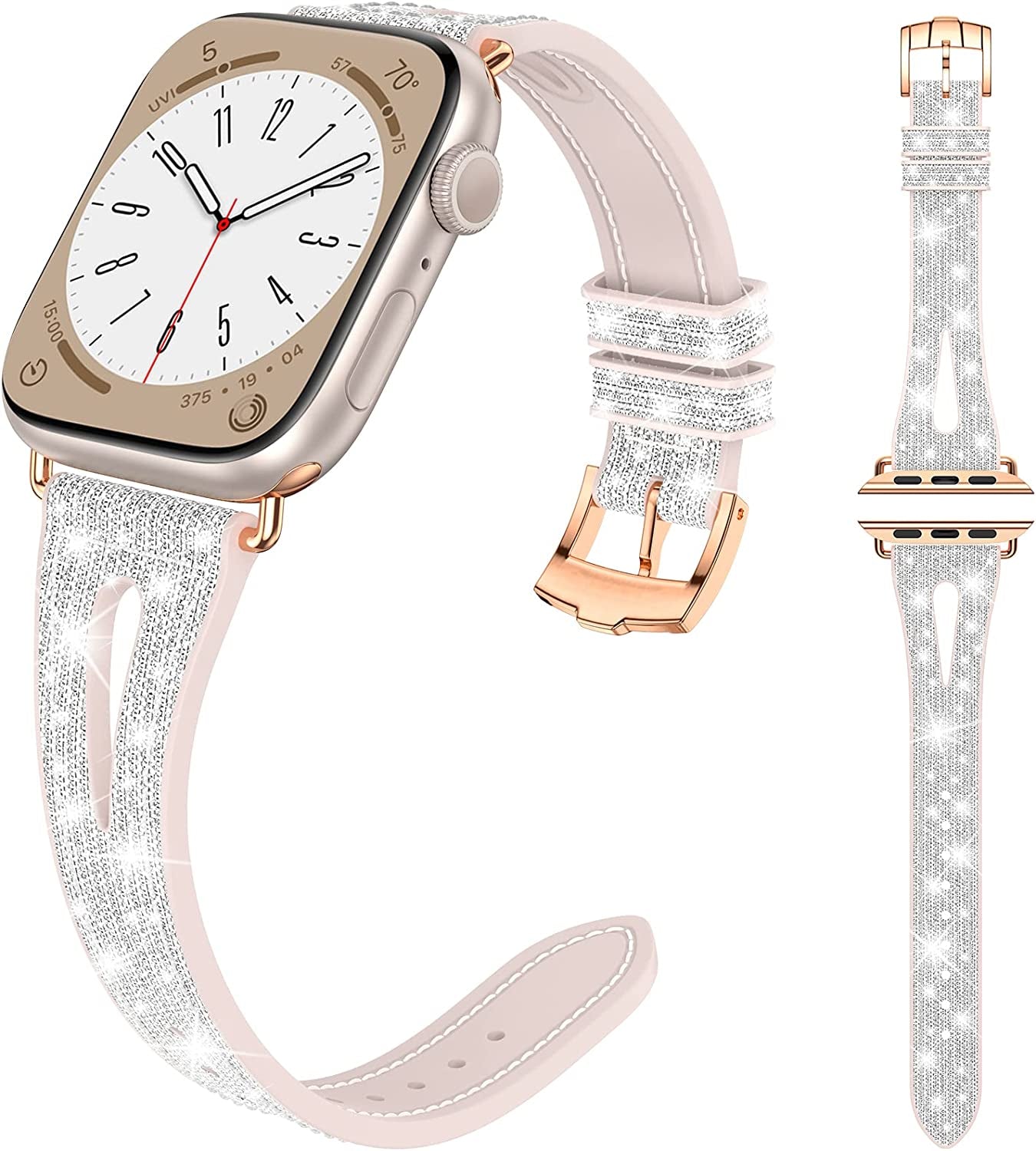 Goton Bling Band for Apple Watch Bands 49Mm 45Mm 44Mm 42Mm 41Mm 40Mm 38Mm Ultra Series 8 7 6 5 4 3 2 1 SE, Women Glitter Silicone Strap Accessories Designed for Iwatch All Series  Yin-Goton   