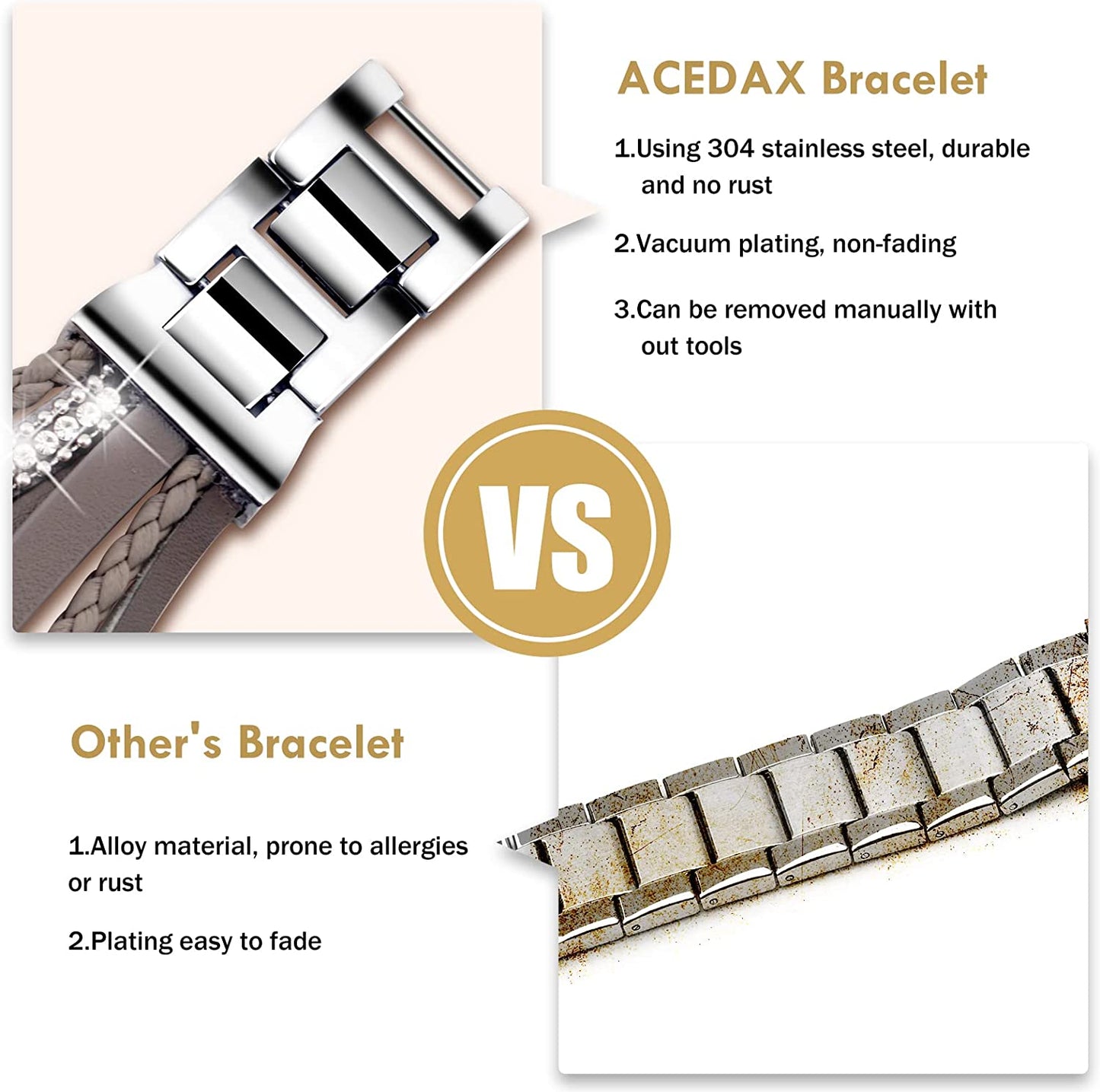 ACEDAX Bracelet Work with Apple Watch Band 44/45Mm, Boho Chic Leather Strap for Apple Watch Ultra Band 49Mm with Silver Metal Buckle,Multilayer Wrap Jewelry for Iwatch Series 8 7 6 SE 5 4 3 Gray Women  ACEDAX   