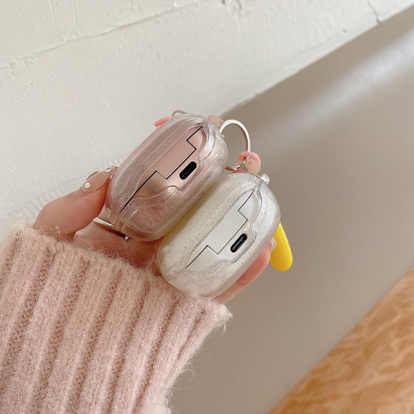 CASEVERSE Case for Samsung Galaxy Buds2 Pro/Galaxy Buds 2/Galaxy Buds Pro/Galaxy Buds Live, Cute Transparent Soft TPU Cover with Keychain for Girls Women  CASEVERSE   