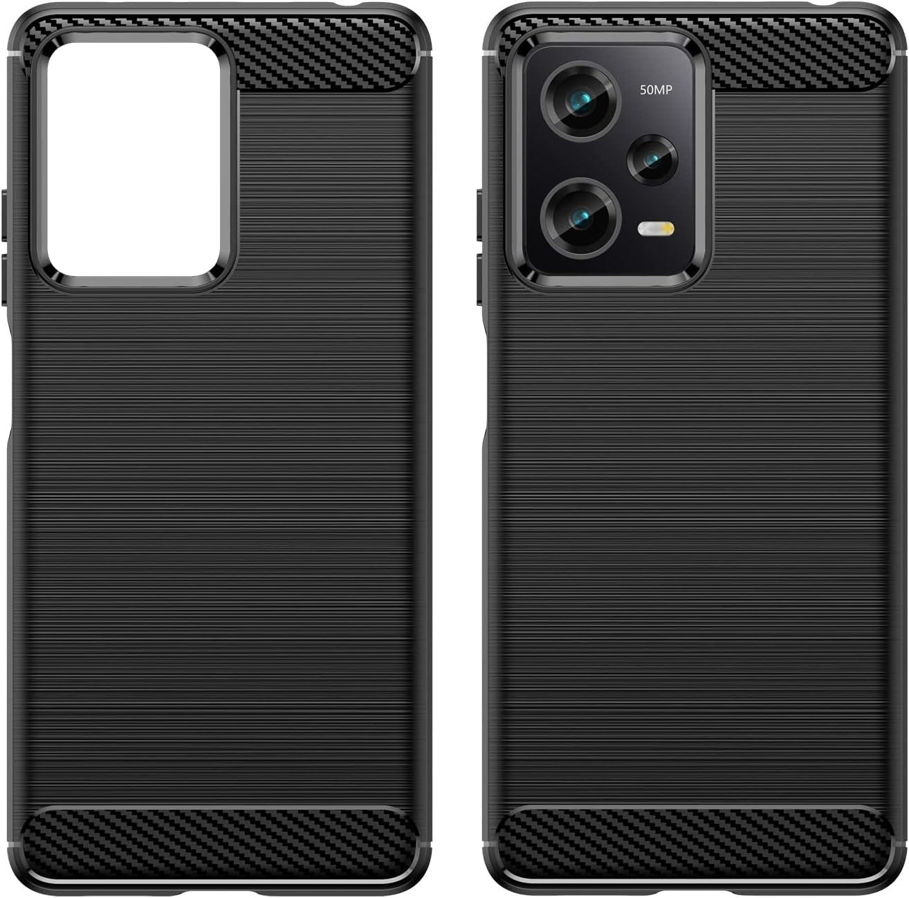 Case for Redmi Note 12 Pro,Xiaomi Poco X5 Pro Case,Tpu Carbon Fiber Soft Silicone Bumpers Protective Cover Anti-Scratch Shockproof Phone Case for Redmi Note 12 Pro 5G/Xiaomi Poco X5 Pro (Lasi Black)  Aikukiki   