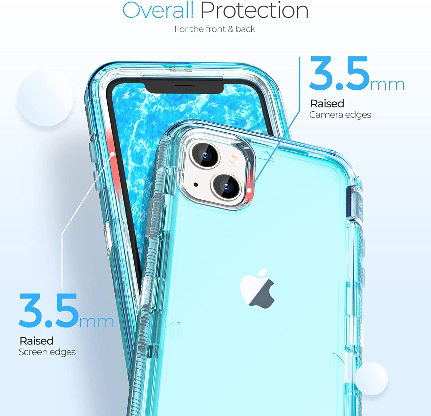 Oribox Case for Iphone 13, Heavy Duty Shockproof Anti-Fall Clear Case,Crystal Blue  ORIbox   