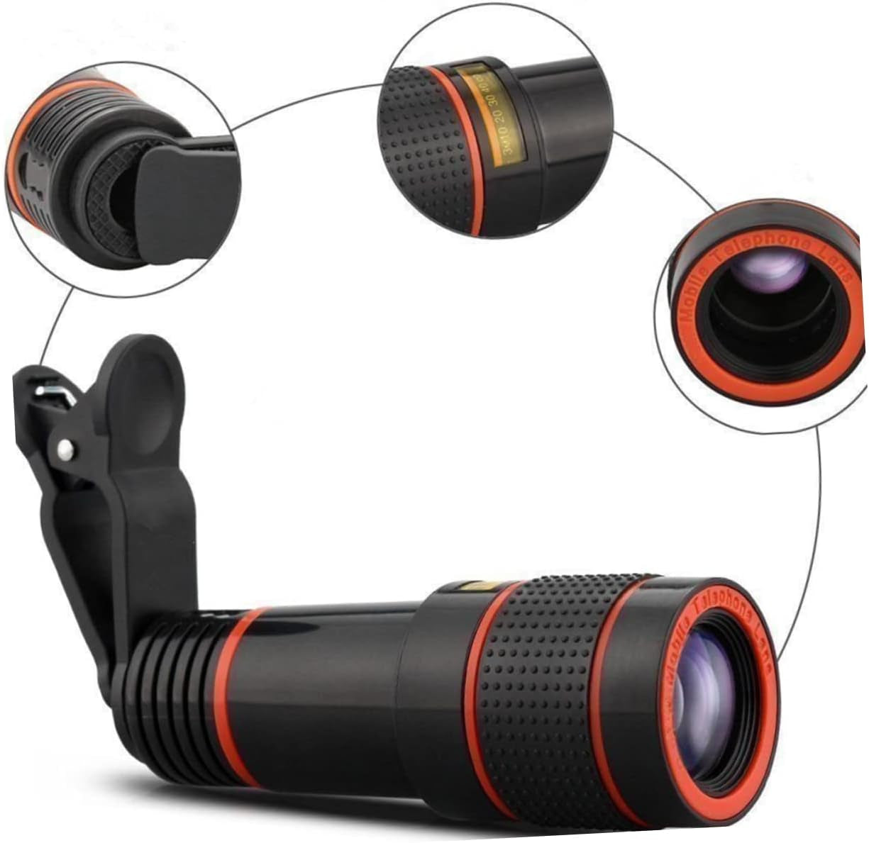 Generic 1 Set Cell Phone Camera Lens Smartphone Camera Lens Phone Camera Lens 12X Telephoto Lens Telephoto Lens with Tripod Optical Cell Phone Lens 12X Telephoto Lens Telescope Telephone  Generic   