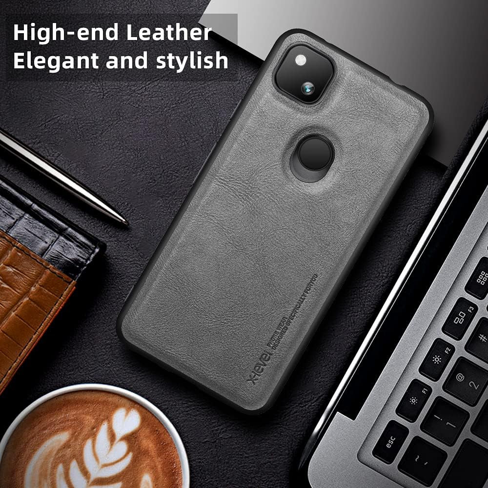 X-Level Google Pixel 4A Case (Not Fit 4A 5G),Anti-Scratch Premium Leather Soft TPU Bumper Shockproof Protective Phone Cover Case for Google Pixel 4A (Gray)  X-level   