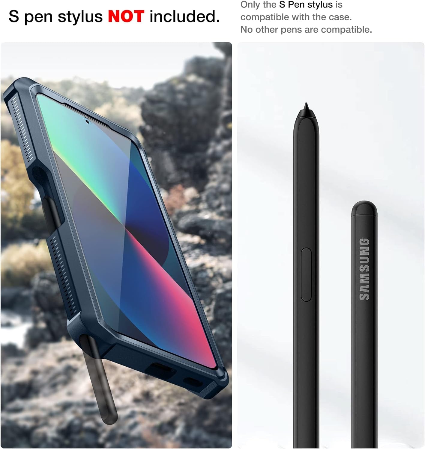 Dexnor for Samsung Galaxy S21 Ultra Case with Screen Protector & S Pen Slot(S Pen Not Included) Dual Layer Cover, 360 Full Body Protective Shockproof Heavy Duty Bumper for S21 Ultra 6.8 Inch-Blue  Dexnor   