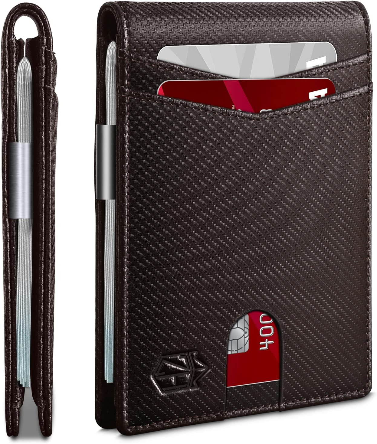 Zitahli Slim Wallet for Men-Leather Money Clip Mens Wallets-Rfid Blocking Front Pocket Bifold Wallet-Minimalist Credit Card Holder with Gift Box  Zitahli Neutral Coffee  