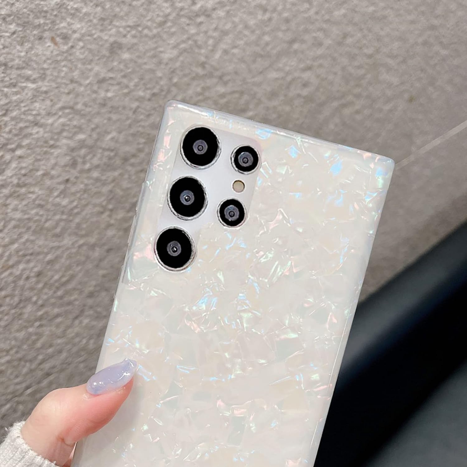 J.West Galaxy S22 Ultra Case 5G, Luxury Sparkle Glitter Translucent Clear Colorful Opal Pearly Thinfoil Design Shiny Print Soft Silicone Cover for Women Girls Slim TPU Protective Phone Case  J.west   