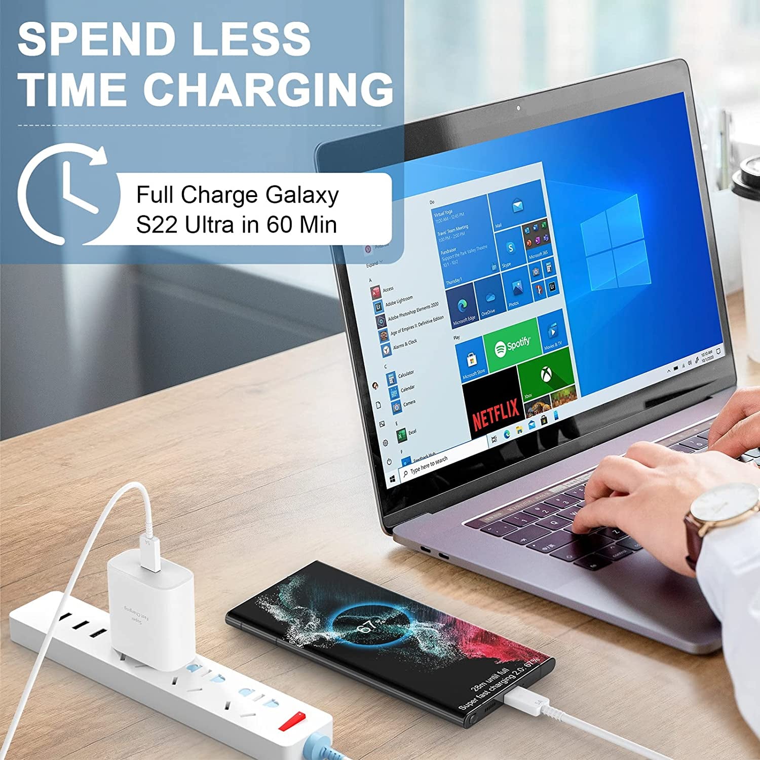 45W Super Fast Charger USB Type C Wall Charger for Samsung Galaxy S22/S22 Ultra/S22+, Note 10/Note 10+/Note 20/S20/S21/S10/S9/S8, Galaxy Tab S7/S7+/S8/S8+/S8 Ultra, PPS Charger with 6.6Ft Cable  Shenzhen Xihuida Electronics Co., Ltd   