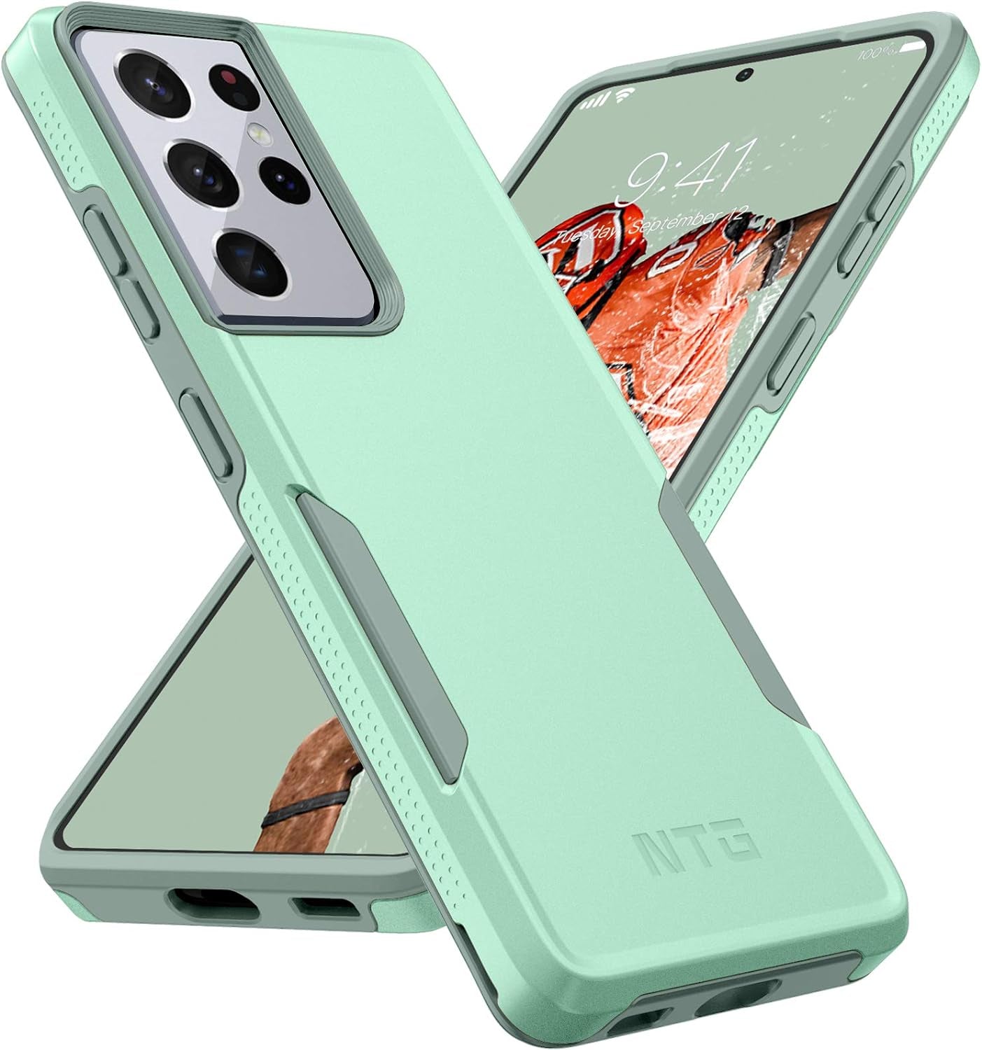 NTG [1St Generation Designed for Samsung S21 Case (Not for S21 Plus&S21 Ultra), Heavy-Duty Tough Rugged Lightweight Slim Shockproof Protective Case for Samsung Galaxy S21 6.2 Inch, Forest Green  NTG Green S21 Ultra 