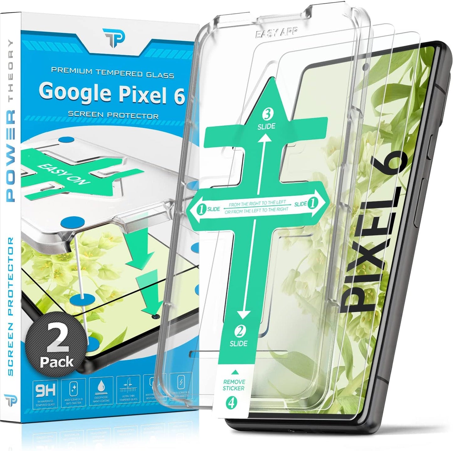 Power Theory for Google Pixel 6 PRO Screen Protector [2 Pack] [Not Glass] Case Friendly, Full Cover, Flexible Film anti Scratch  Power Theory Google Pixel 6 [2-Pack]  