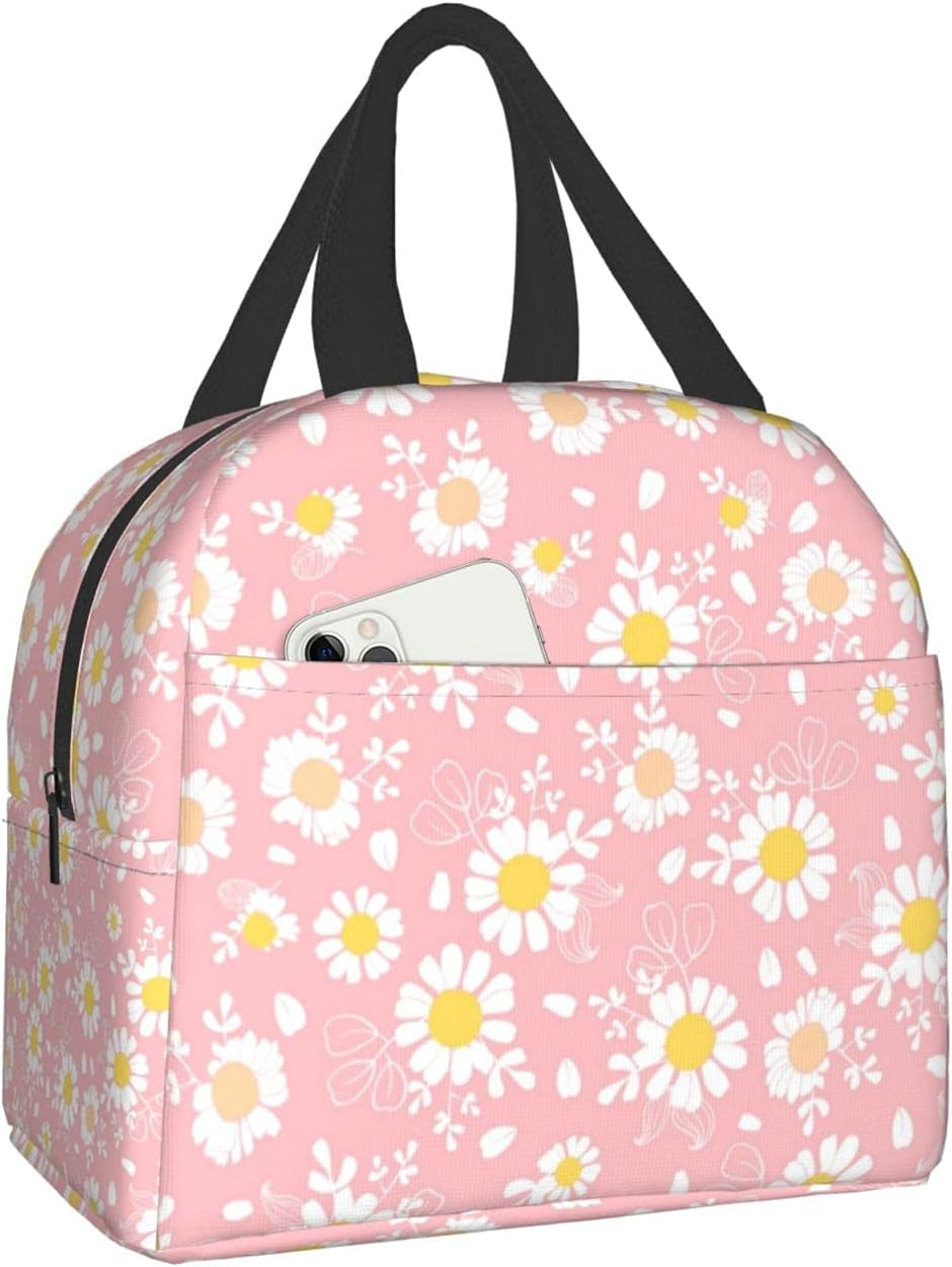 Fashion Blue and White Patchwork Lunch Box Insulated Cooler Lunch Tote Bag Travel Picnic Durable Shopping Reusable Waterproof Bags for Women  carati   