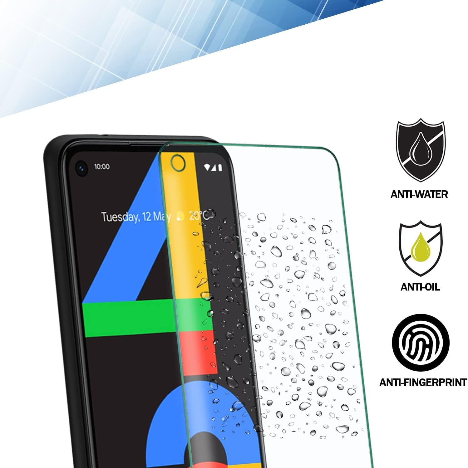 RKINC Screen Protector [4-Pack] for Google Pixel 4A [Not Fit for Pixel 4A 5G], Tempered Glass Film Screen Protector, 0.33Mm [Lifetimewarranty][Anti-Scratch][Anti-Shatter][Bubble-Free]  RKINC   