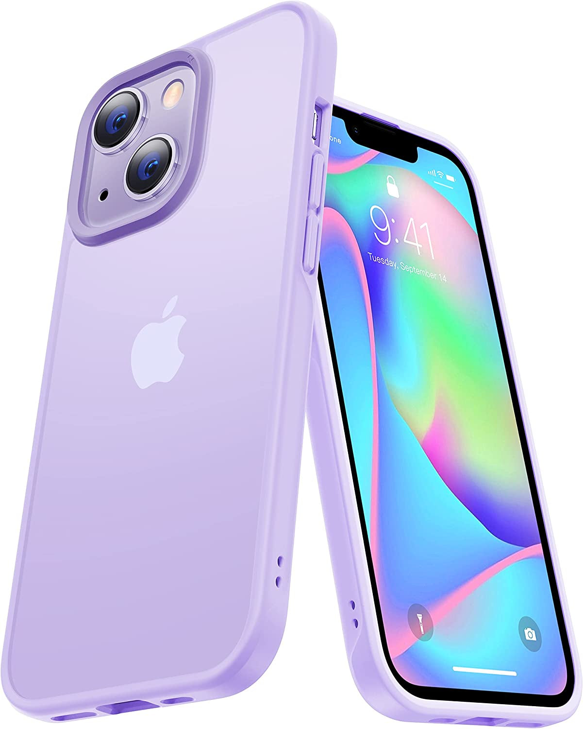 CASEKOO Kooshock for Iphone 14 plus Case Matte 6.7 Inch 2022,[10FT Military Drop Protection][ Anti-Scratch] Protective Hard Back Translucent Shockproof Cover Non-Slip Bumper Slim Phone Cases, Purple  CASEKOO   