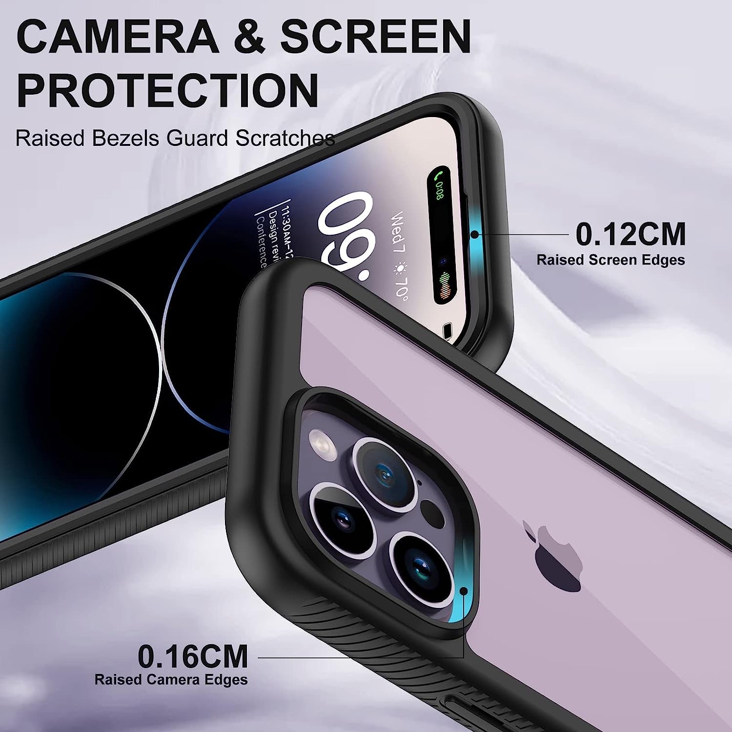 Annymall for Iphone 14 Pro Max Clear Case with 2 Screen Protector,Heavy Duty Shockproof Drop Protection Phone Cover Rugged Durable Full Body Bumper Hard Case for Apple Iphone 14 Pro Max (Black/Clear)  Annymall   