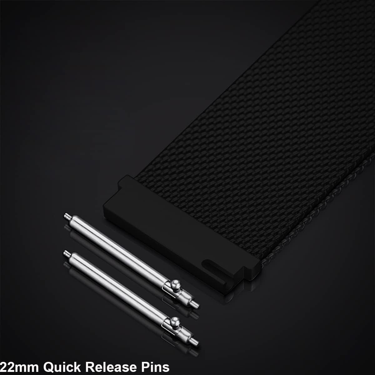 Mrotech Bands Compatible with Samsung Galaxy Watch 4 40Mm 44Mm/4 Classic 46Mm 42Mm/Active/Active2/3 41Mm Band 20Mm Quick Release Strap Metal Stainless Steel Wristband Magnetic Milanese Mesh Loops  MroTech   