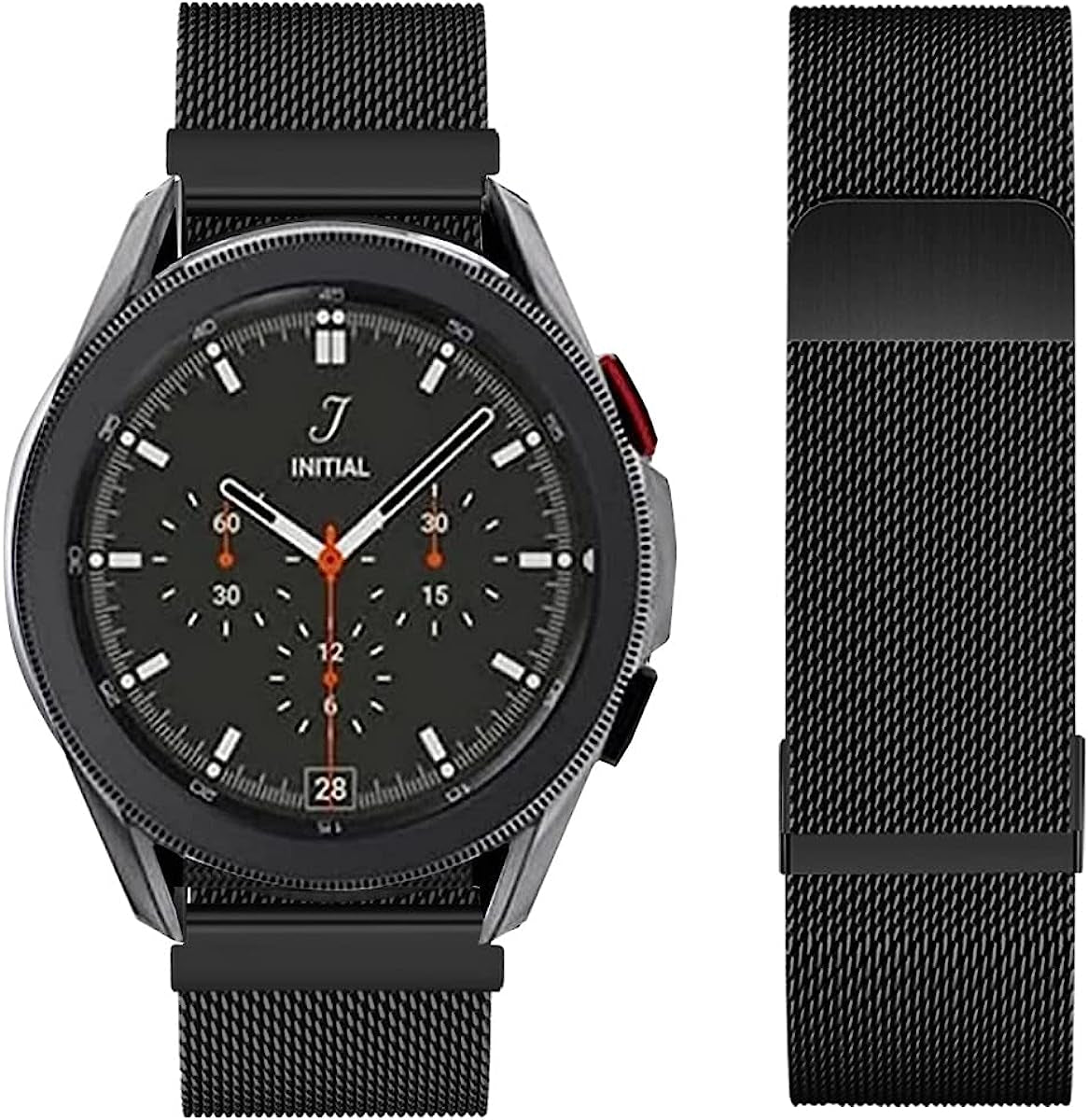 Mrotech Bands Compatible with Samsung Galaxy Watch 4 40Mm 44Mm/4 Classic 46Mm 42Mm/Active/Active2/3 41Mm Band 20Mm Quick Release Strap Metal Stainless Steel Wristband Magnetic Milanese Mesh Loops  MroTech   