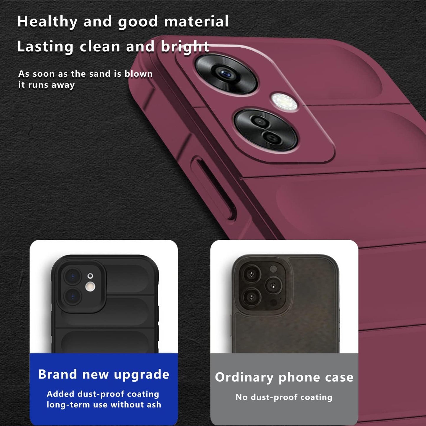 Tiwinxing Case Compatible with Oneplus Nord N30 5G Case Shockproof, Soft TPU Slim Oneplus Nord N30 5G Case for Women Men Anti-Scratch Protective Phone Case (Wine Red)  Tiwinxing   