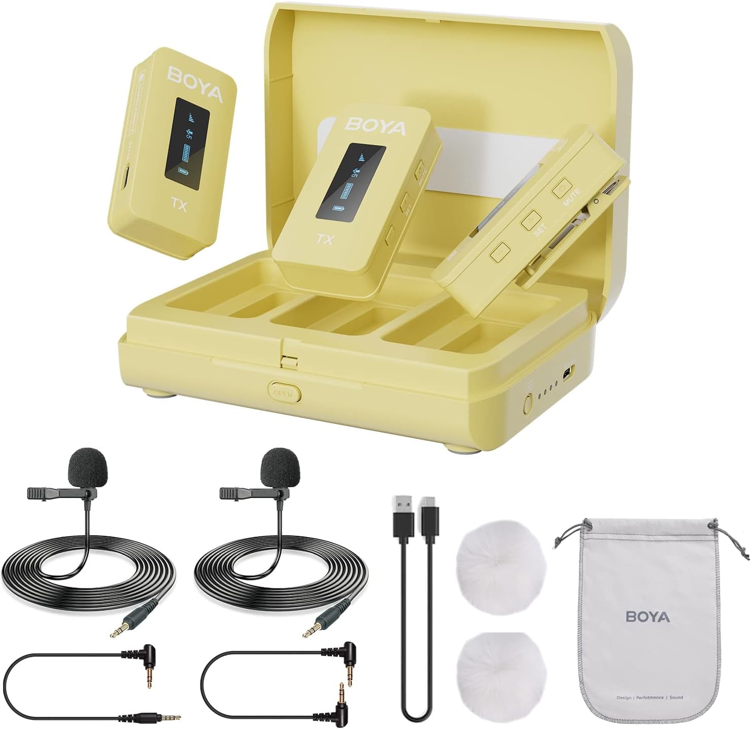 BOYA BY-XM6-S2 Wireless Lavalier Microphone 2.4Ghz Dual Channel Wireless Lapel Microphones for Cameras Phone DSLR Camcorder Mic for Video Recording Youtube Vlogging (2 Transmitters & 1 Receiver)  BOYA K2Y  