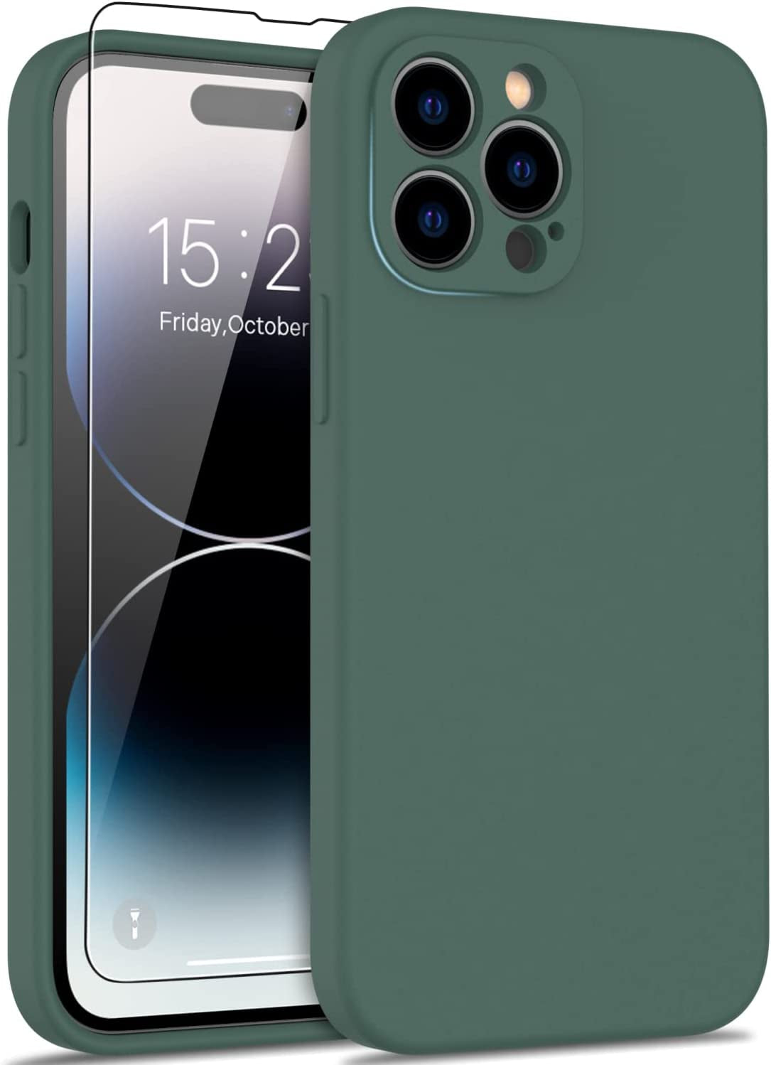 DEENAKIN Iphone 14 Pro Max Max Case with Screen Protector,Enhanced Camera Cover,16Ft Drop Tested Soft Silicone Gel Rubber,Slim Protective Phone Case for Iphone 14 Pro Max Max 6.7" Ash Grey  DEENAKIN   