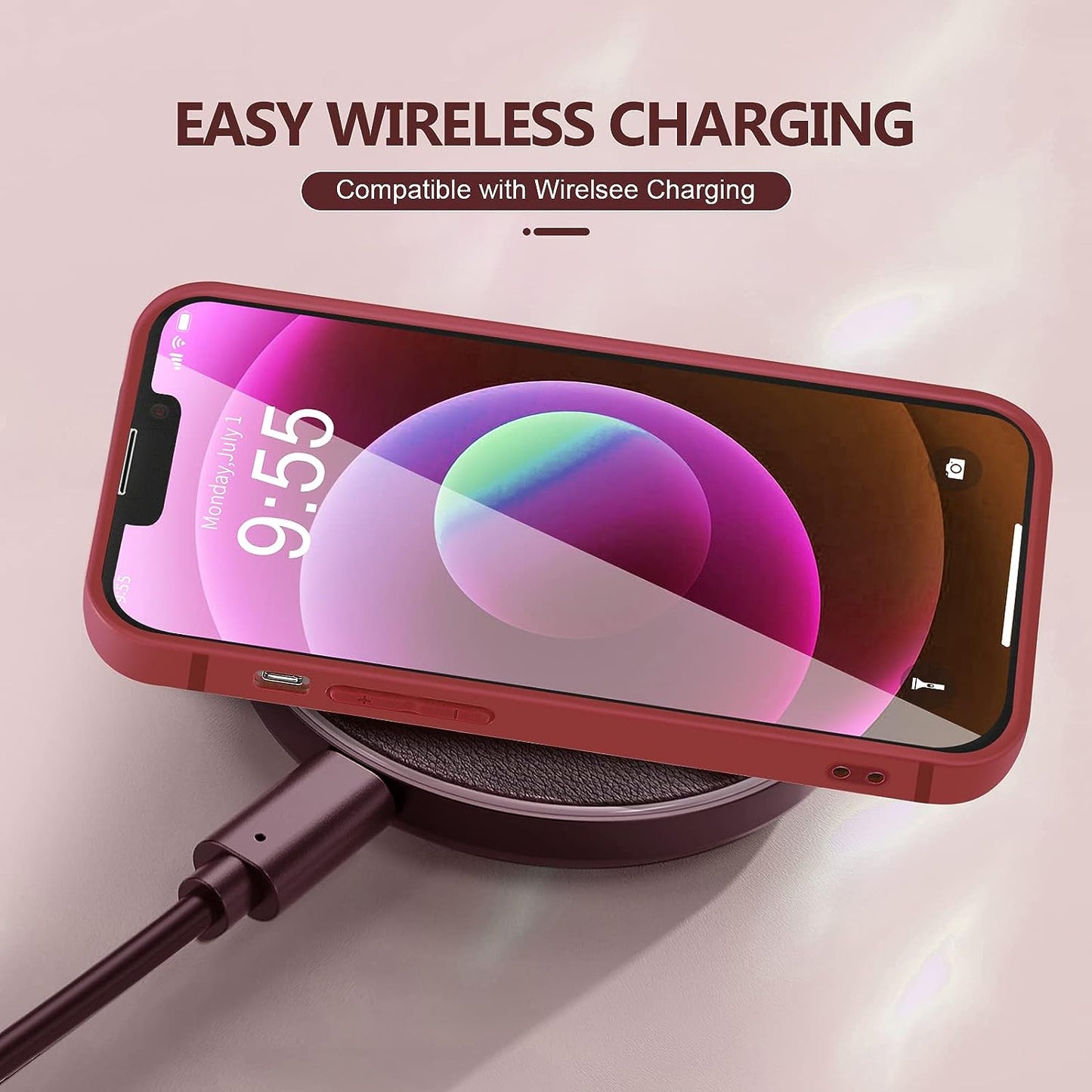 YZR Silicone Case for Iphone 12 Pro Max Case 6.7 Inch, Individual Protection for Each Lens, Liquid Silicone Phone Case with Microfiber Lining (Hawthorn Red)  YZR   