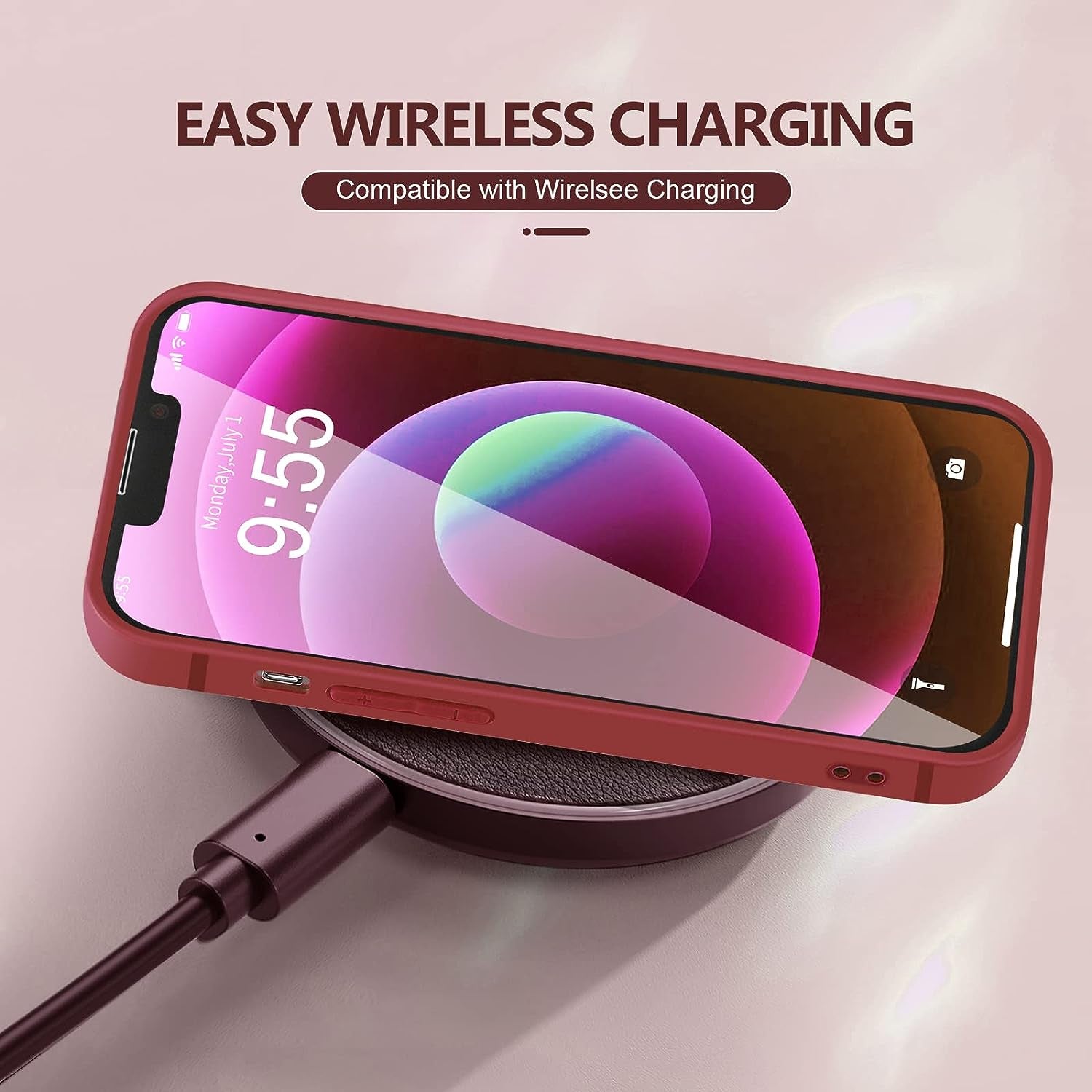 YZR Silicone Case for Iphone 12 Pro Max Case 6.7 Inch, Individual Protection for Each Lens, Liquid Silicone Phone Case with Microfiber Lining (Hawthorn Red)  YZR   