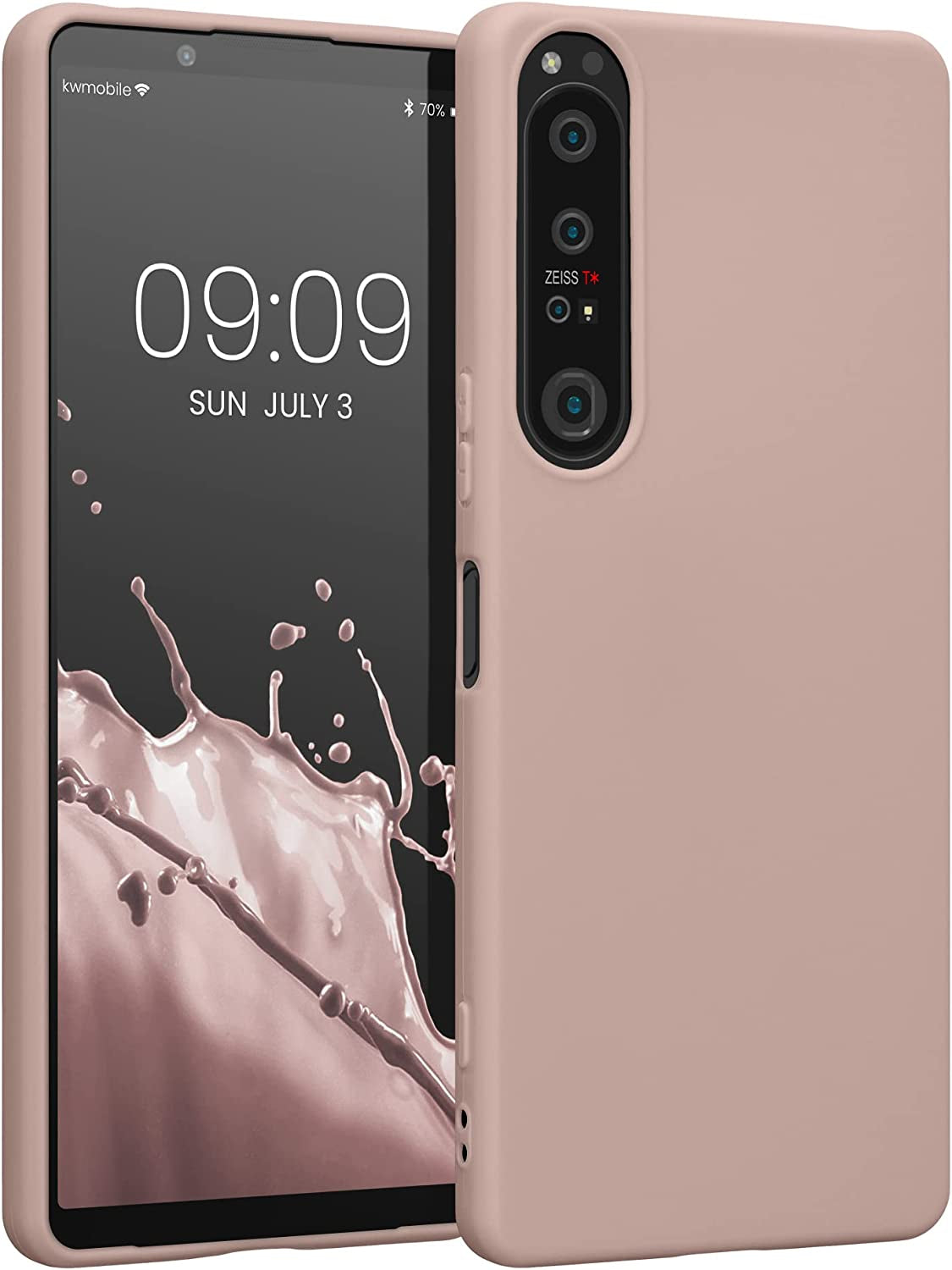 Kwmobile Case Compatible with Sony Xperia 1 IV Case - Soft Slim Protective TPU Silicone Cover - White Matte  KW-Commerce Antique Pink Matte  
