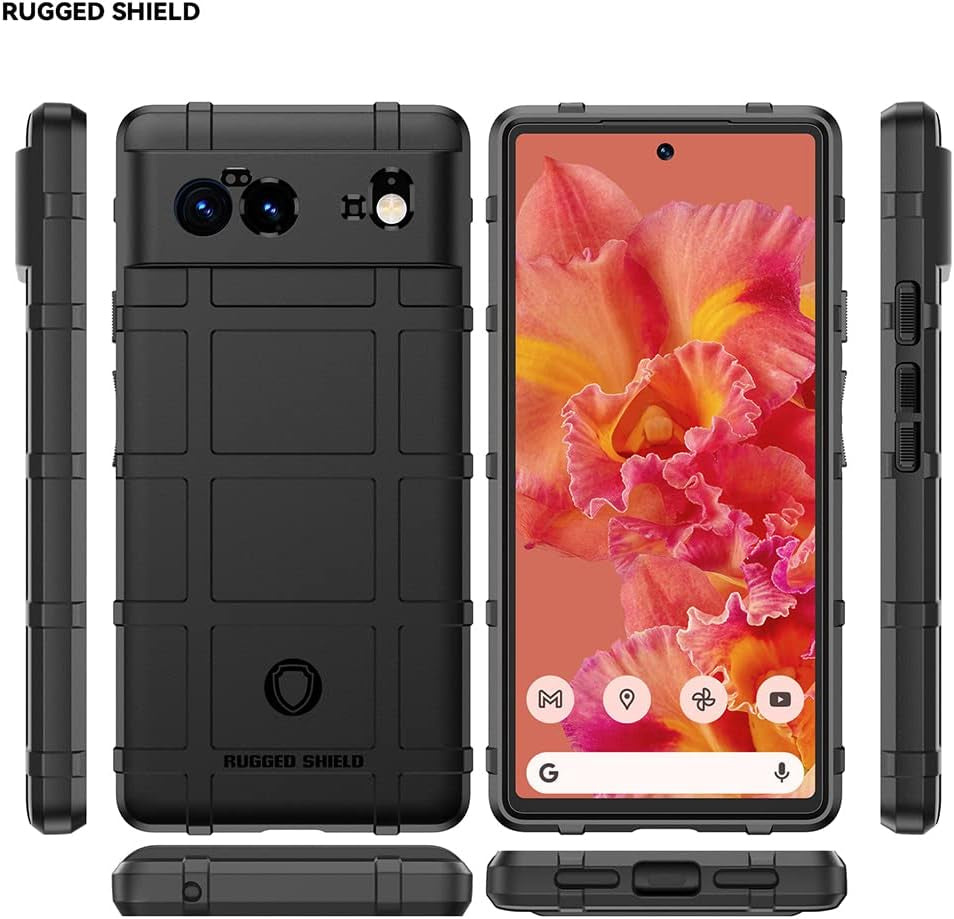 Monwutong Case for Google Pixel 6,Rugged Shield Slim Phone Case with Military Grade Shockproof Protection,Drop-Tested and Camera Lens Protection Cover for Google Pixel 6 HD Black  Monwutong   