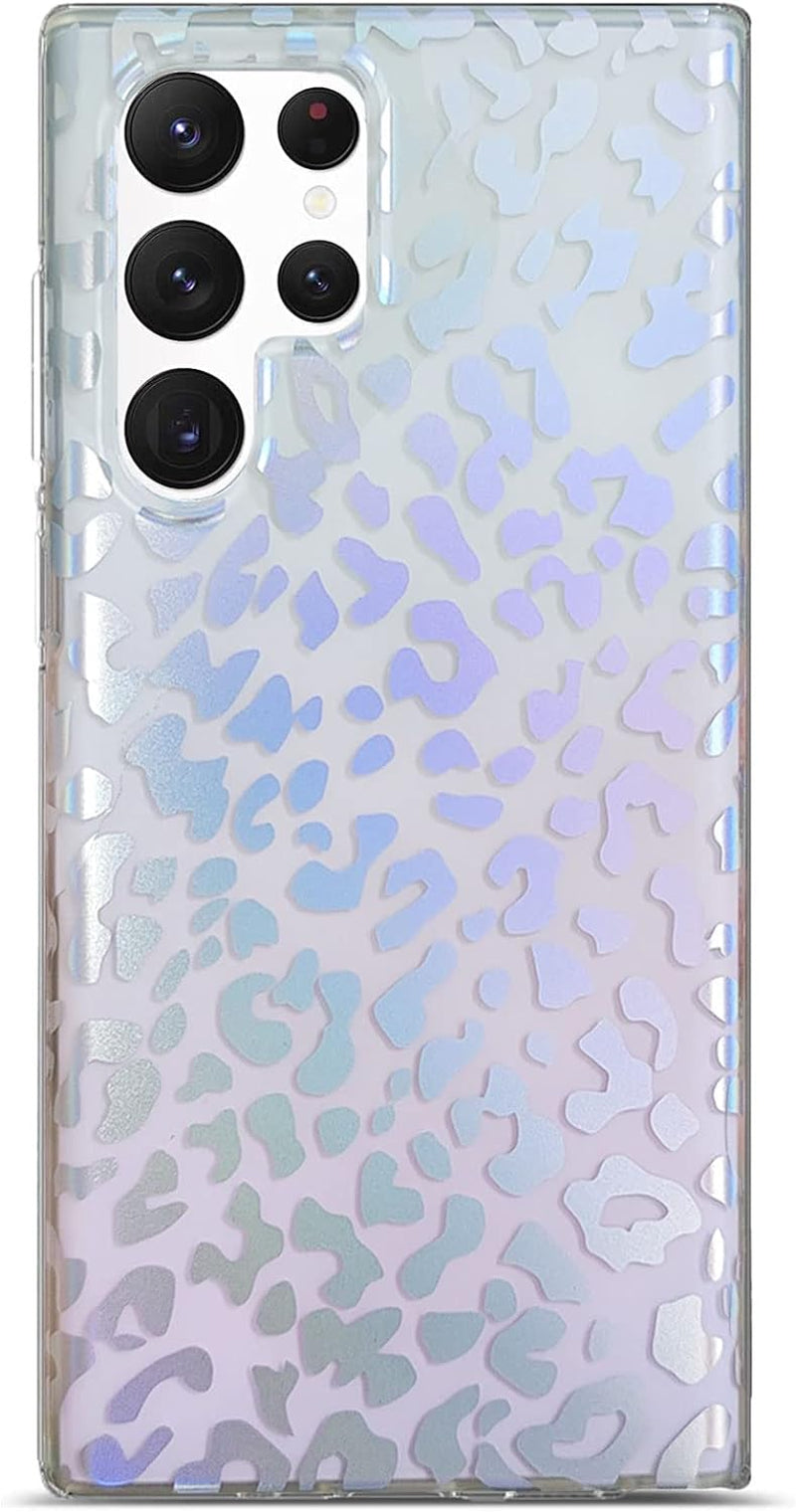 J.West Galaxy S22 Ultra Case 5G, Luxury Sparkle Glitter Translucent Clear Colorful Opal Pearly Thinfoil Design Shiny Print Soft Silicone Cover for Women Girls Slim TPU Protective Phone Case  J.west Gardient  