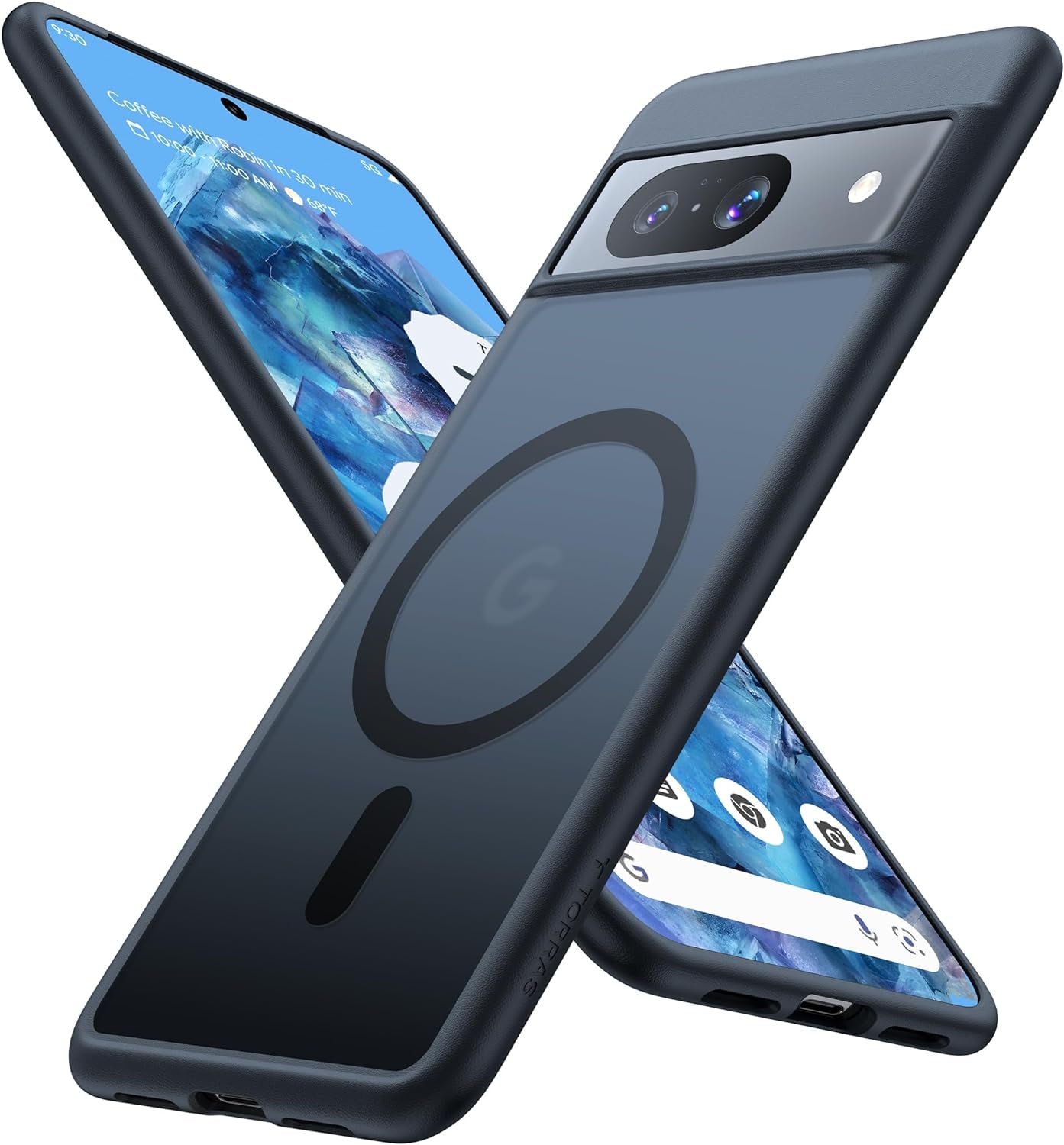 TORRAS Shockproof for Google Pixel 7A Case Blue, [Military Grade Drop Tested] Translucent Slim Protective Hard Back & Soft Edge Cover Phone Case for Google 7A Case,Blue  TORRAS Black Pixel 8 (6.2'') 