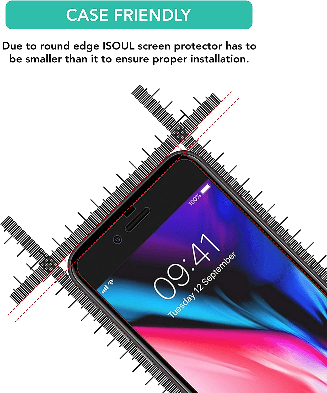 Isoul [4 Pack] Screen Protector for Iphone SE 3/2 (2022/2020)/ 8/7/6S/6 Tempered Glass Film 9H HD, 2.5D Edge 4.7 Inch [3D Touch] [Compatible with Apple SE Iphone 2Nd 3Rd Gen]  iSOUL   