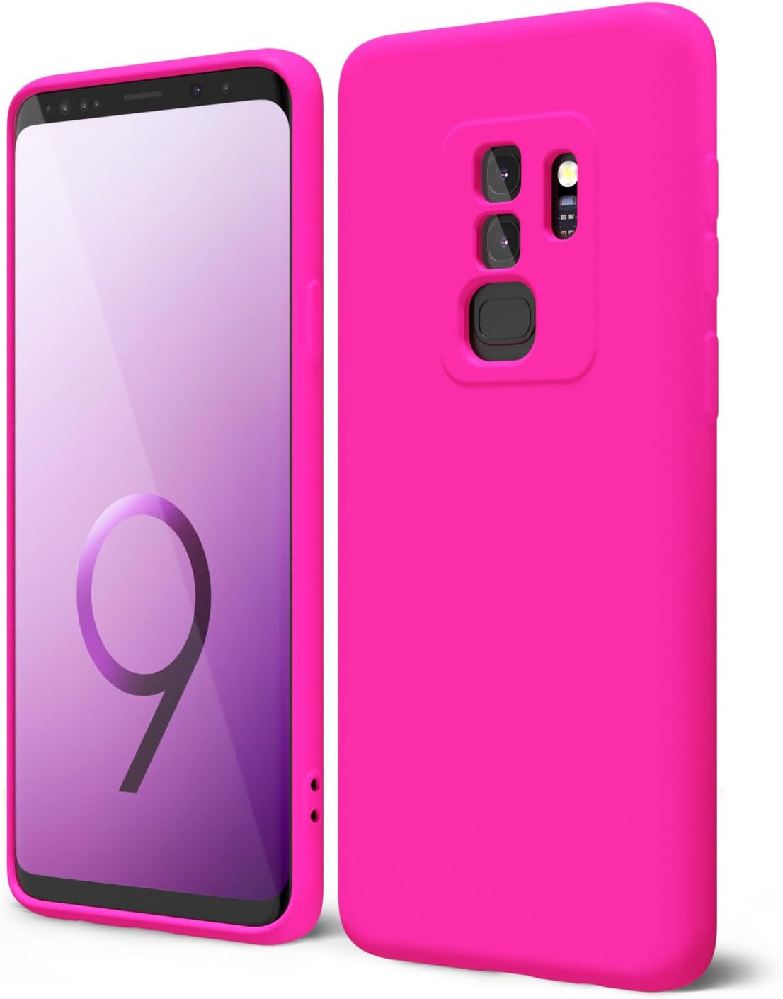 Oakxco for Samsung Galaxy S9 plus Phone Case Liquid Silicone Grip, Cute Thin Slim Soft Rubber TPU Plain Smooth Gel Cover for Women Girl, Matte Solid Protective & Shockproof, Aqua Sky Baby Light Blue  Oakxco   