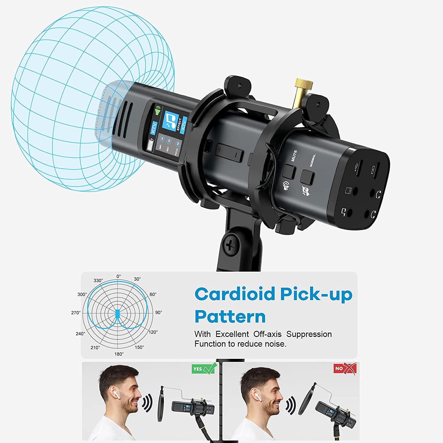 Zealsound Studio Microphone, Condenser Recording Microphone for Phone & Computer Mac Tablet, Metal DJ Mixer Mic with Gooseneck Arm Clamp Mount for Singing Podcasting Streaming Youtube Tiktok Videos  ZealSound   