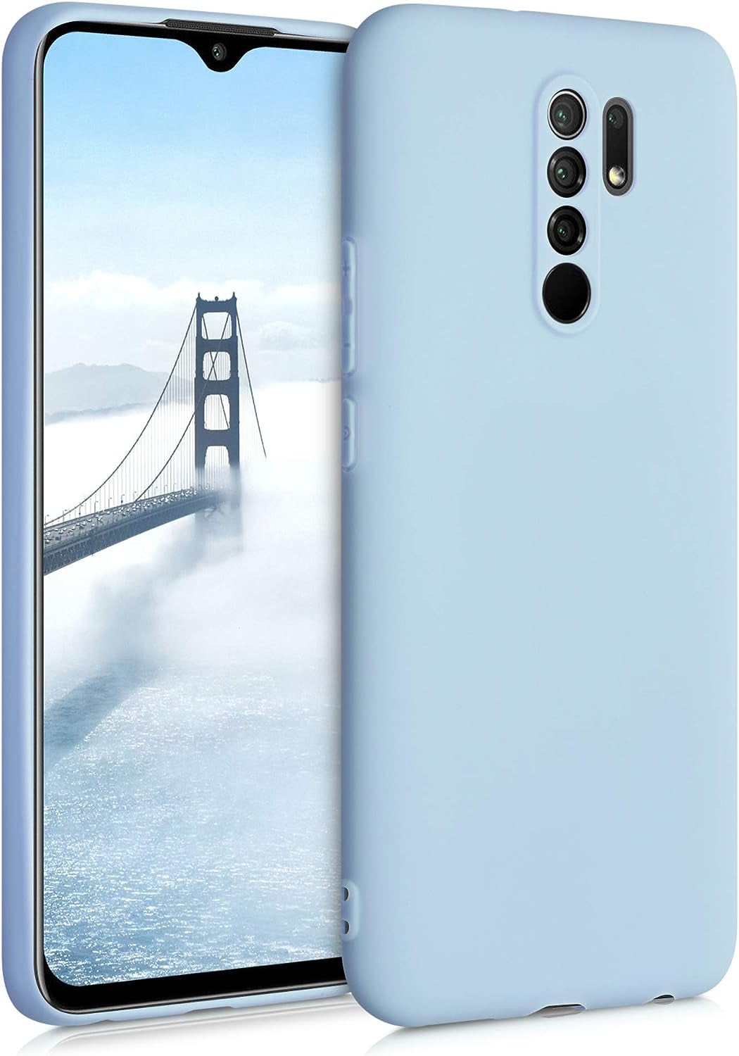 Kwmobile Case Compatible with Xiaomi Redmi 9 Case - Protective Slim TPU Phone Cover - Soft Matte Finish - Black Matte  KW-Commerce Light Blue Matte  