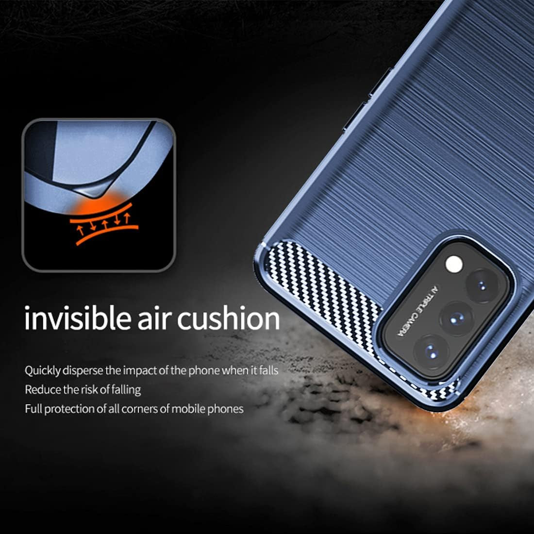 Osophter for Oneplus Nord N200 5G Case Oneplus N200 5G Case Shock-Absorption Flexible TPU Rubber Protective Cell Phone Cover Cases for 1+Nord N200 5G(Navy Blue)  Osophter   