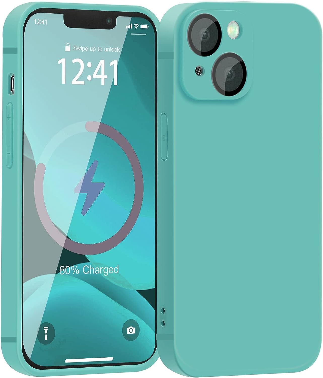 YZR Silicone Case Compatible with Iphone 13 Case (6.1 Inch 2021), with Camera Protection, Liquid Silicone Phone Case (Khaki)  YZR Fragrant Green  