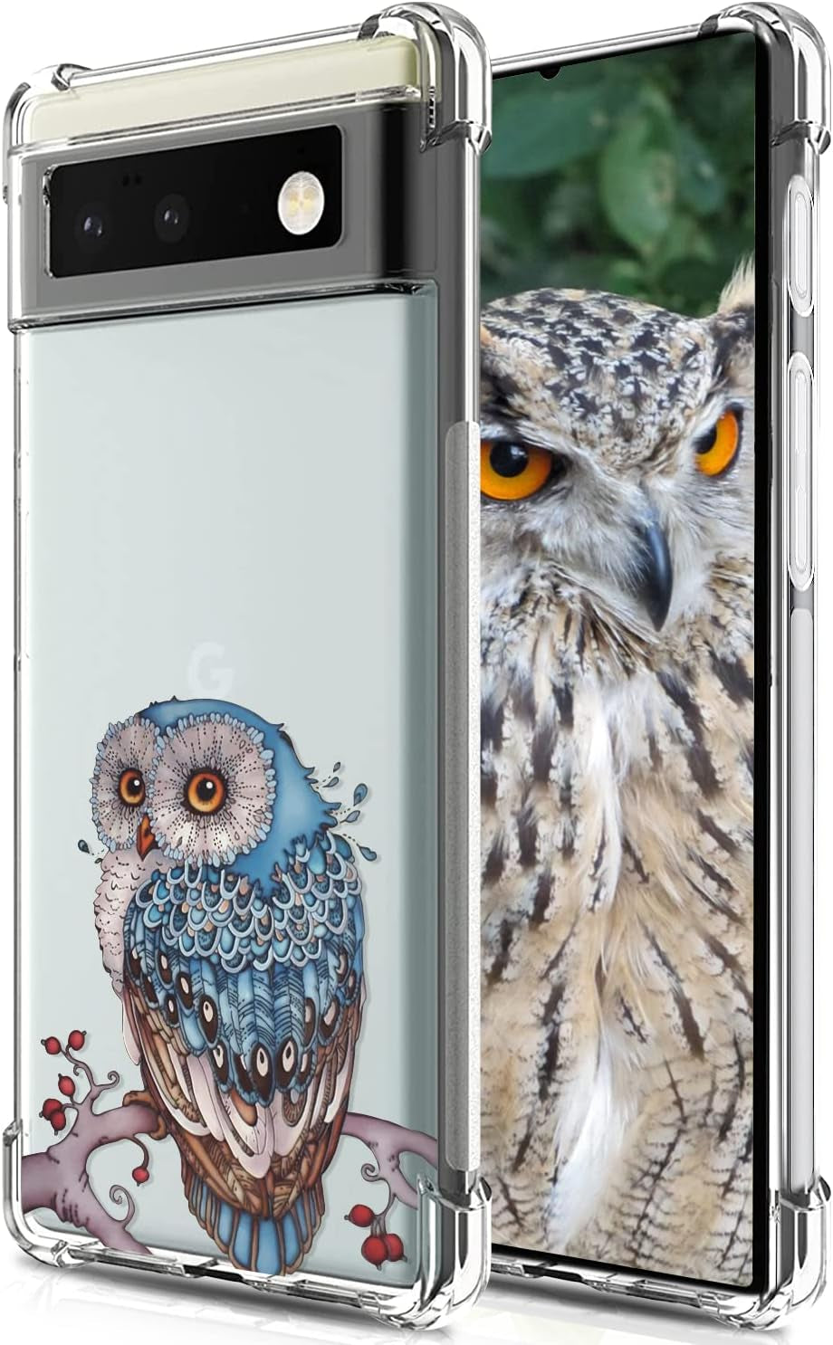 BEIMEITU for Google Pixel 6 Clear Case Kids Cute Cat Colored, Women Girls Kids Cartoon Cat Pattern Lovely Case Cover, Shockproof Protect Girly Phone Case for Google Pixel 6 6.4"  BEIMEITU Owl For Pixel 6 