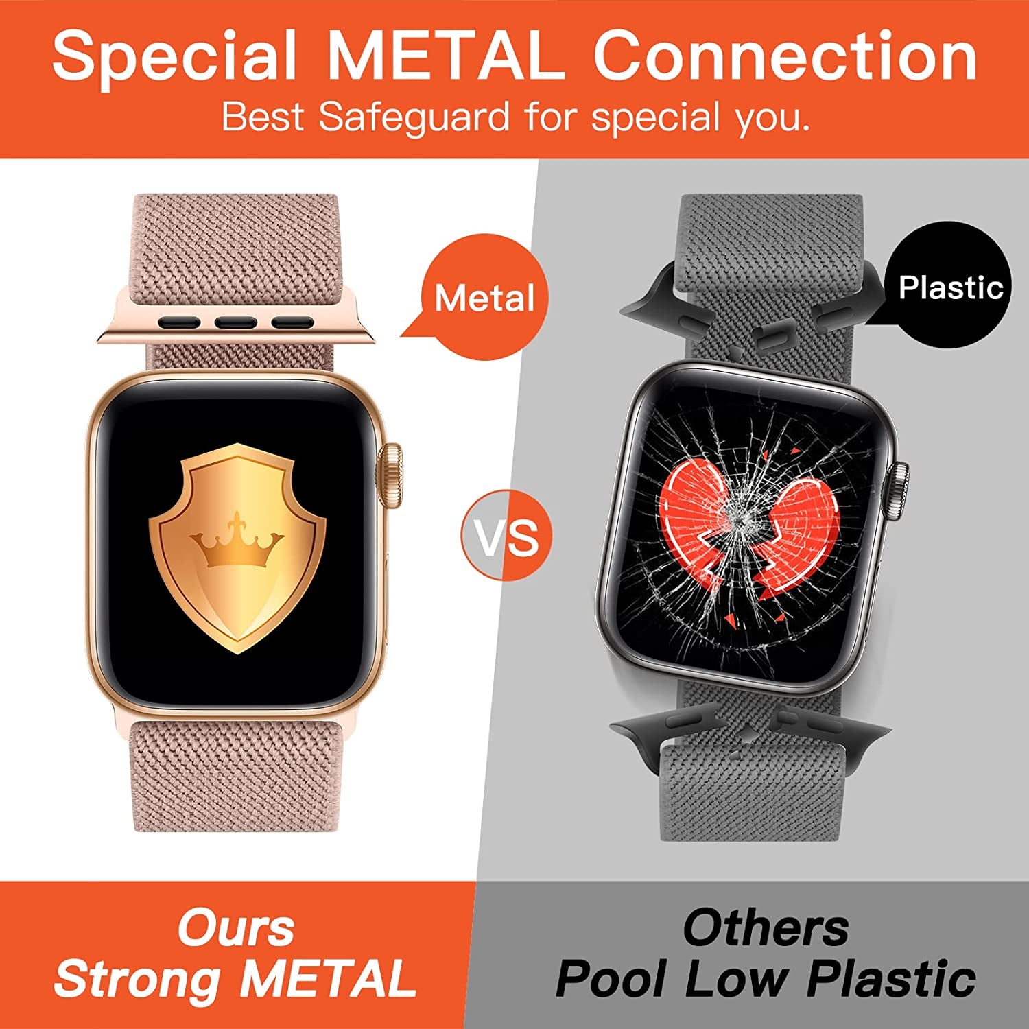 Ifuntec 6 Pack Stretchy Nylon Bands-Metal Connector-Compatible with Apple Watch Band 38Mm 40Mm 41Mm 42Mm 44Mm 45Mm 49Mm Women Men, Elastic Braided Strap for Iwatch Series Ultra 8/7/6/SE/5/4/3/2/1  iFuntec   