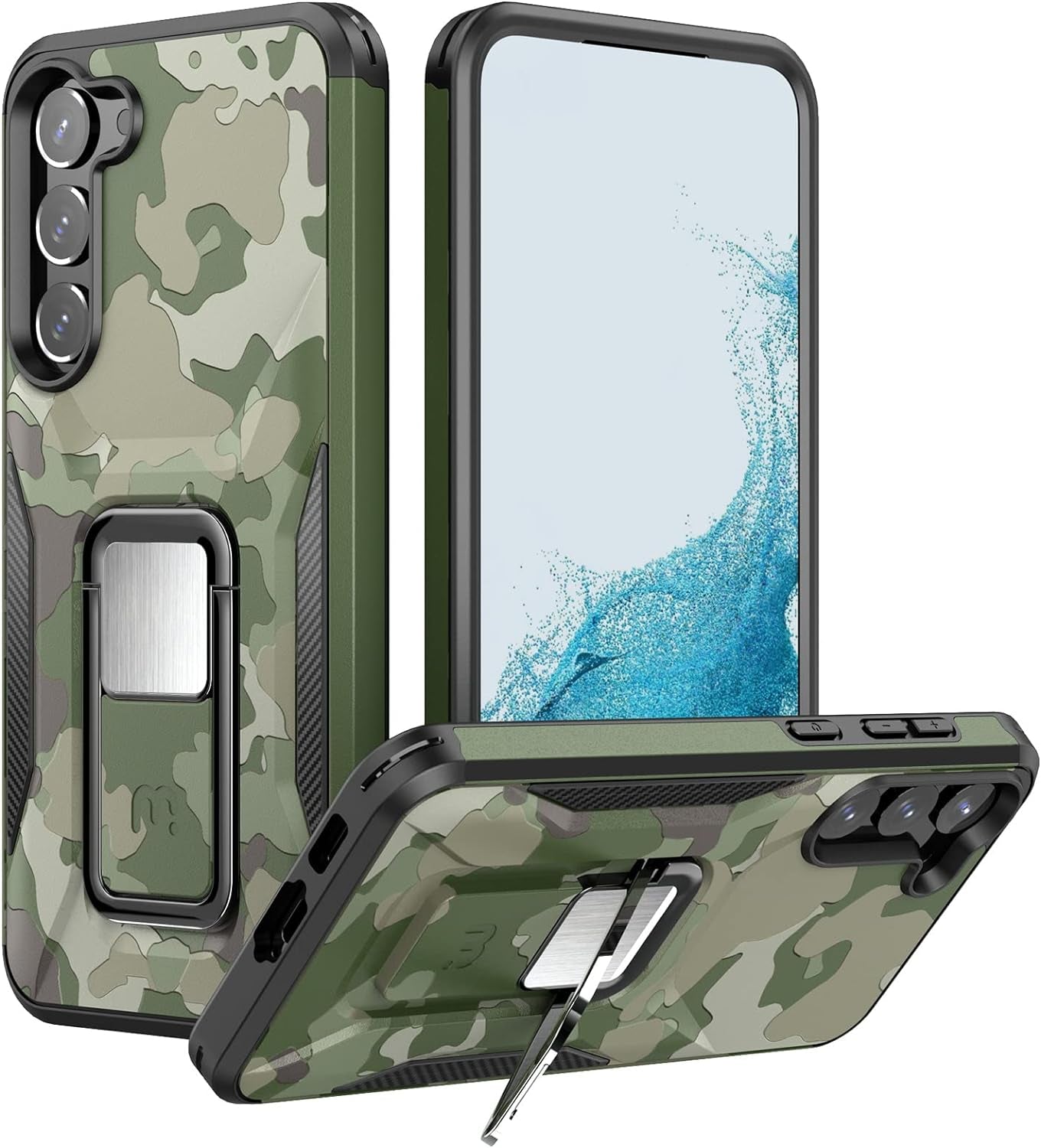 MYBAT Pro Shockproof Stealth Series Case for Samsung Galaxy S22 Ultra Case with Stand 6.8 Inch, Support Magnetic Car Mount, Heavy Duty Military Grade Drop Protective Case with Kickstand - Plum  Valor Communication Inc Army Green Camo Samsung Galaxy S23 